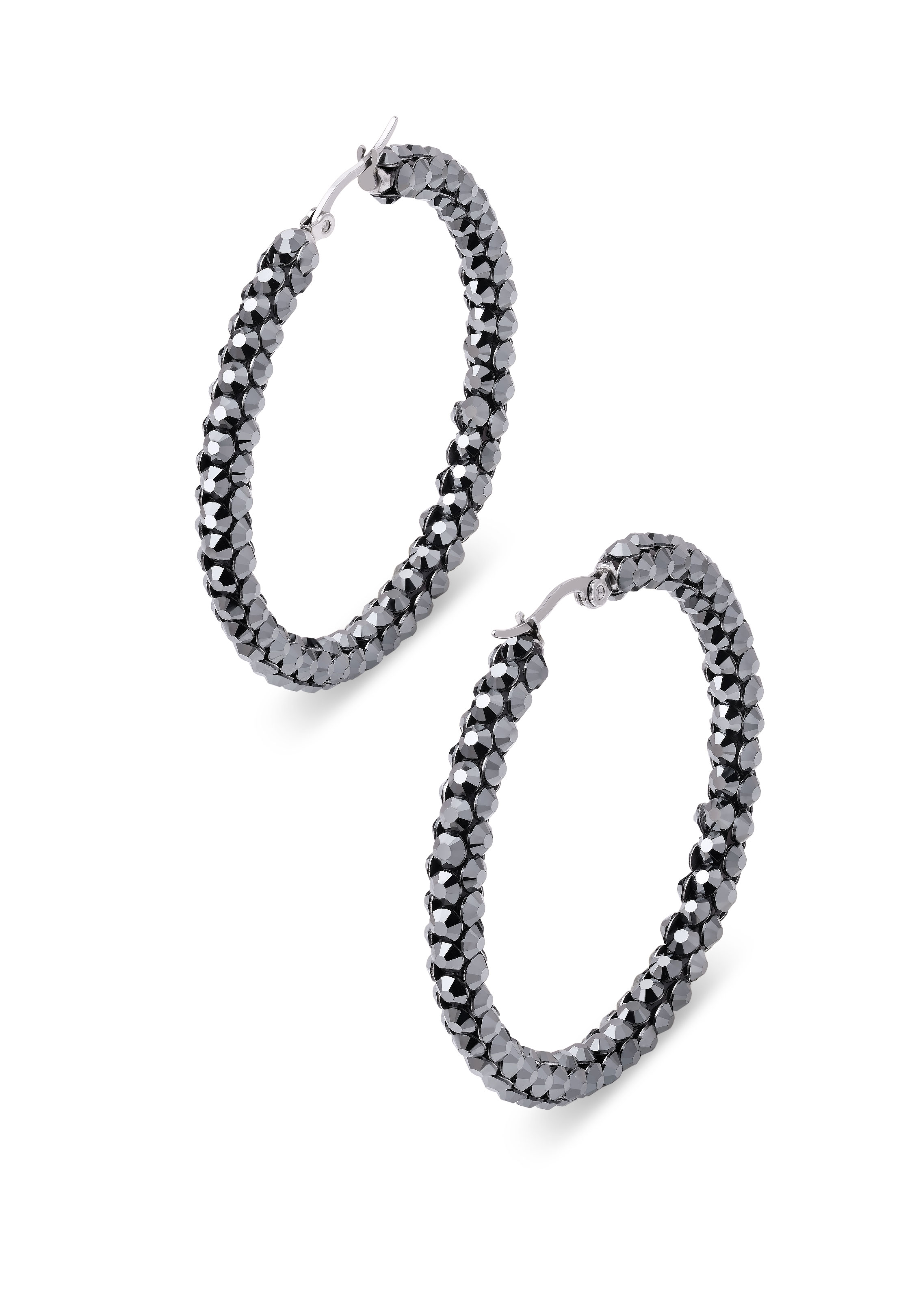 Calista Infinite Hoops-Jet Hematite