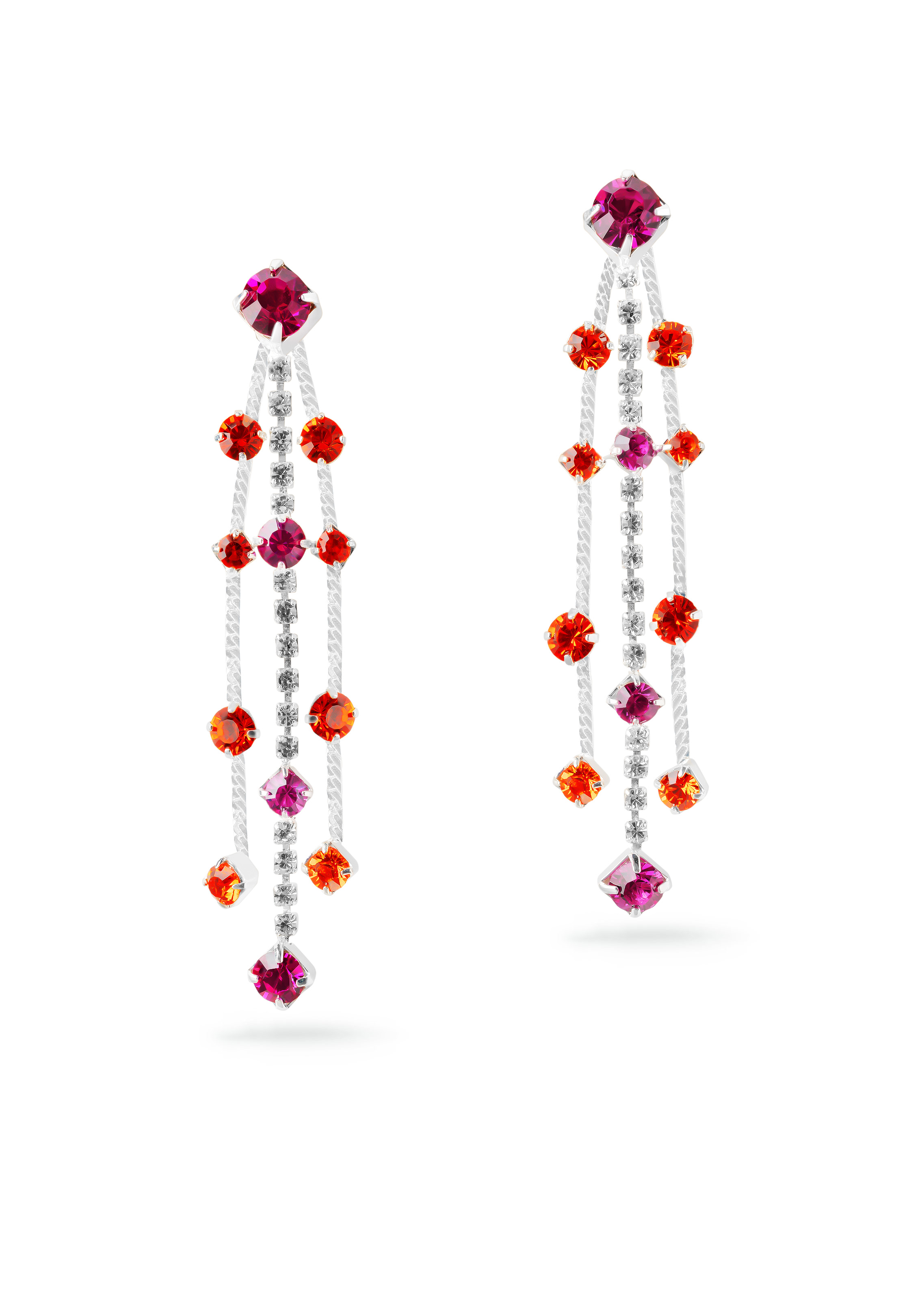 Rhinestone Earring JE277 FCHC-Fuchsia / Hyacinth 