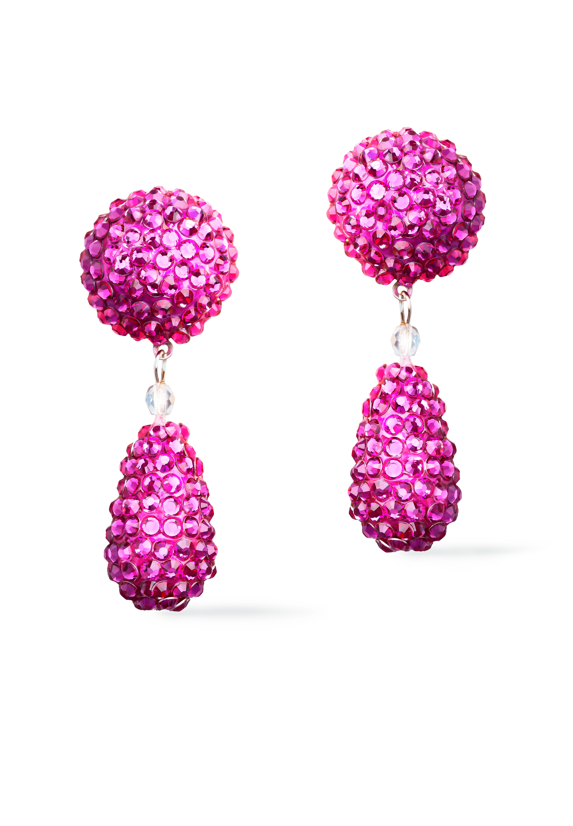 Rhinestone Earring 204079 FC-Fuchsia