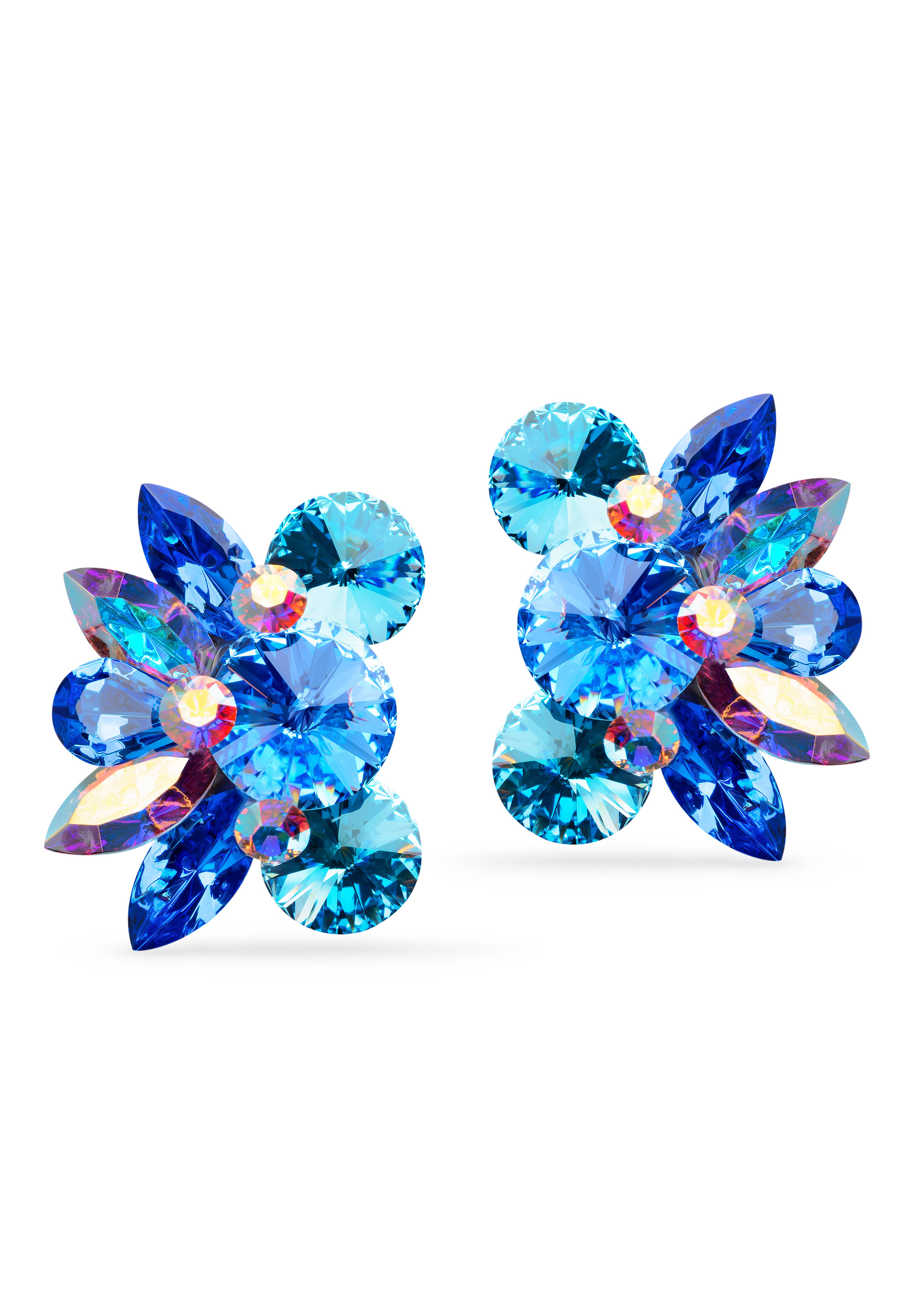 Rhinestone Earring 204149 AQSP-Aquamarine / Sapphire
