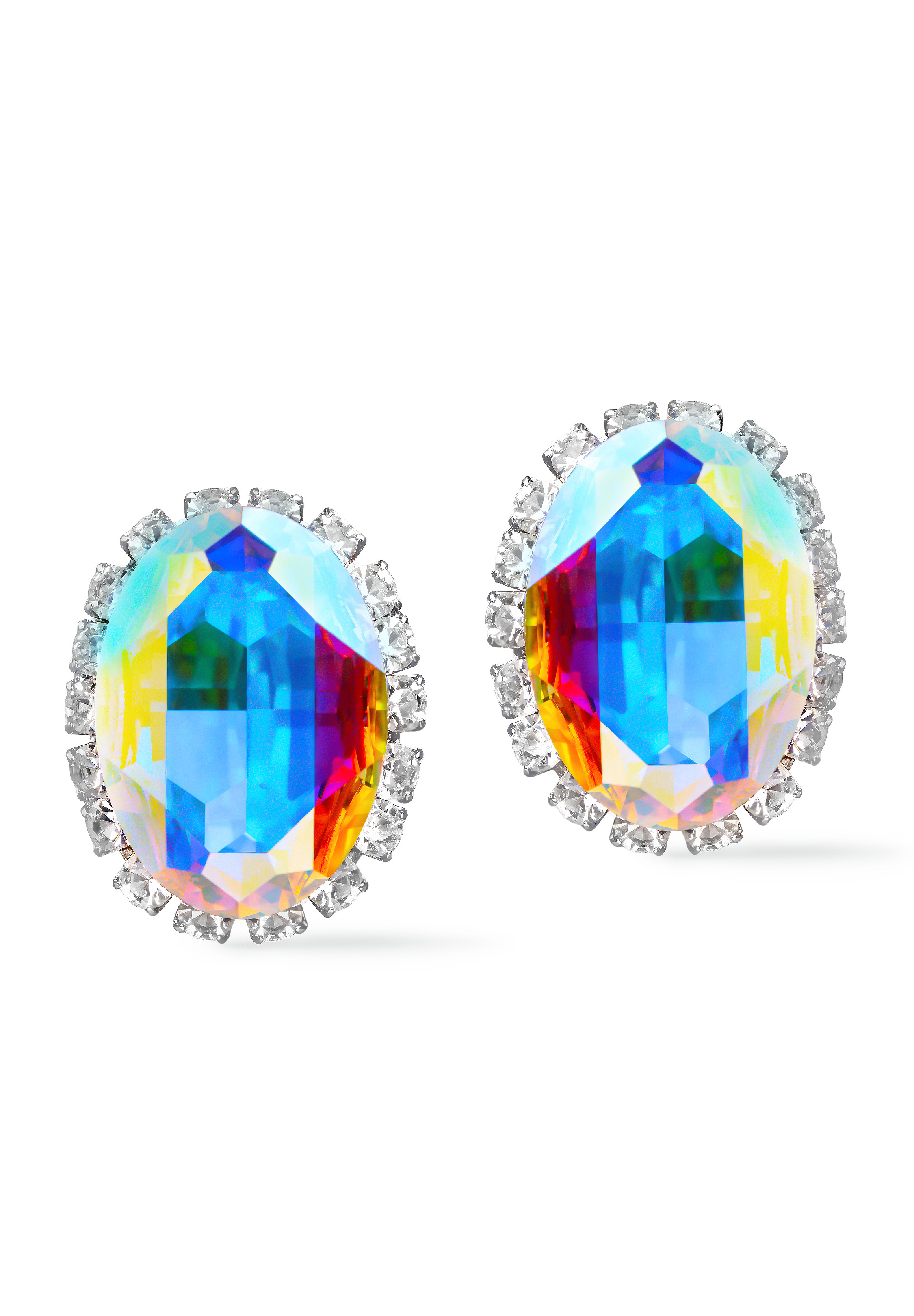 Rhinestone Earring 205021 CAB-Crystal AB