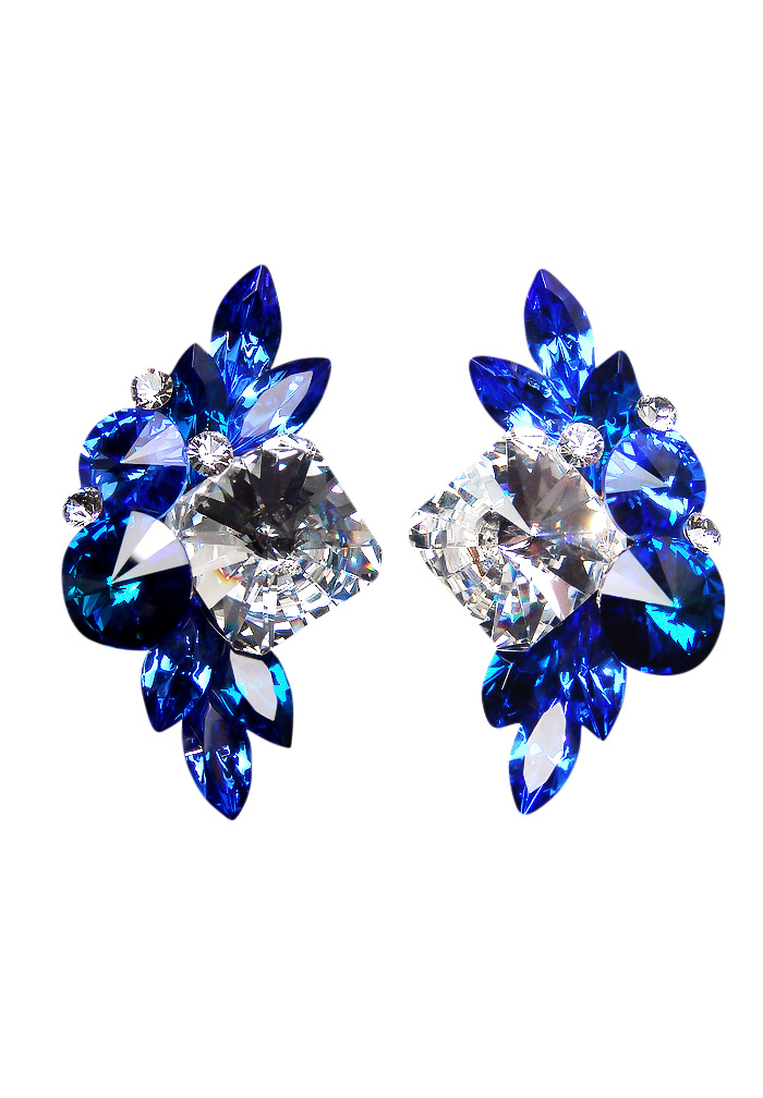 Rhinestone Earring 2087 SPCST-Sapphire / Crystal