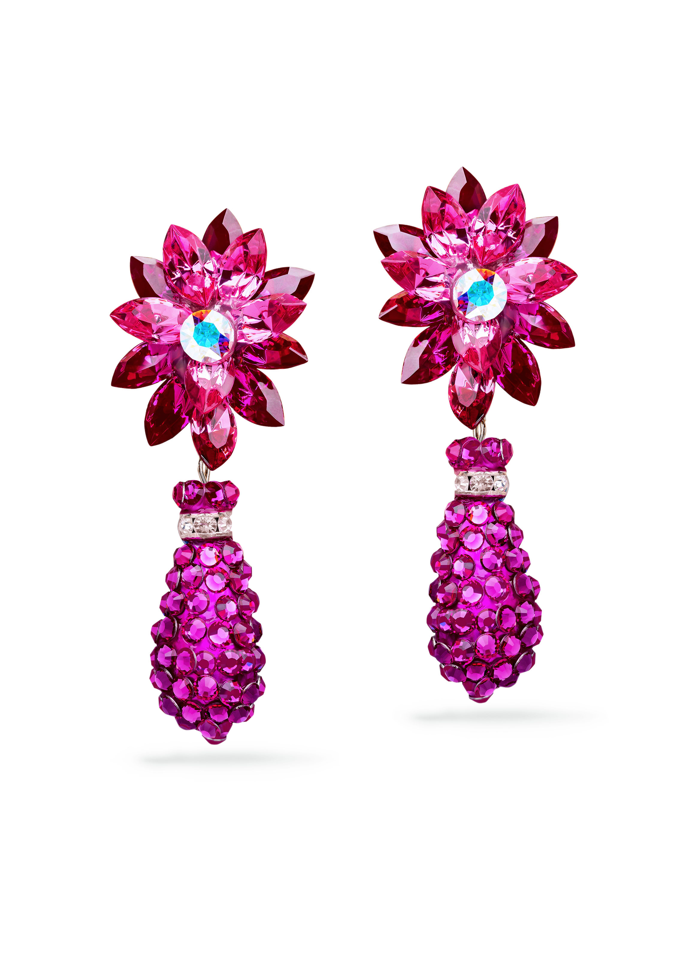 Rhinestone Earring 2089 FC-Fuchsia