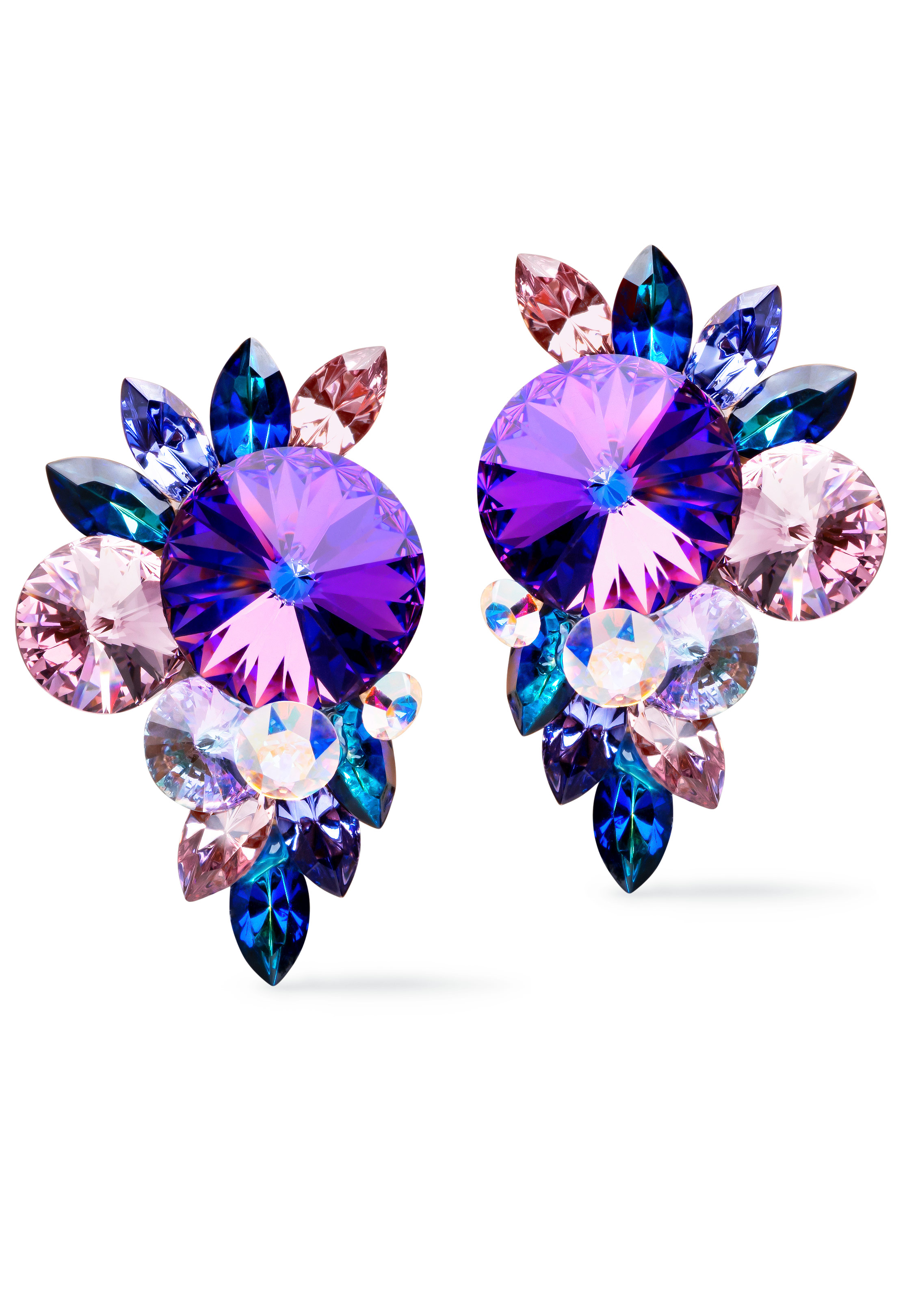 Rhinestone Earring 2132 AMHL-Amethyst / Heliotrope