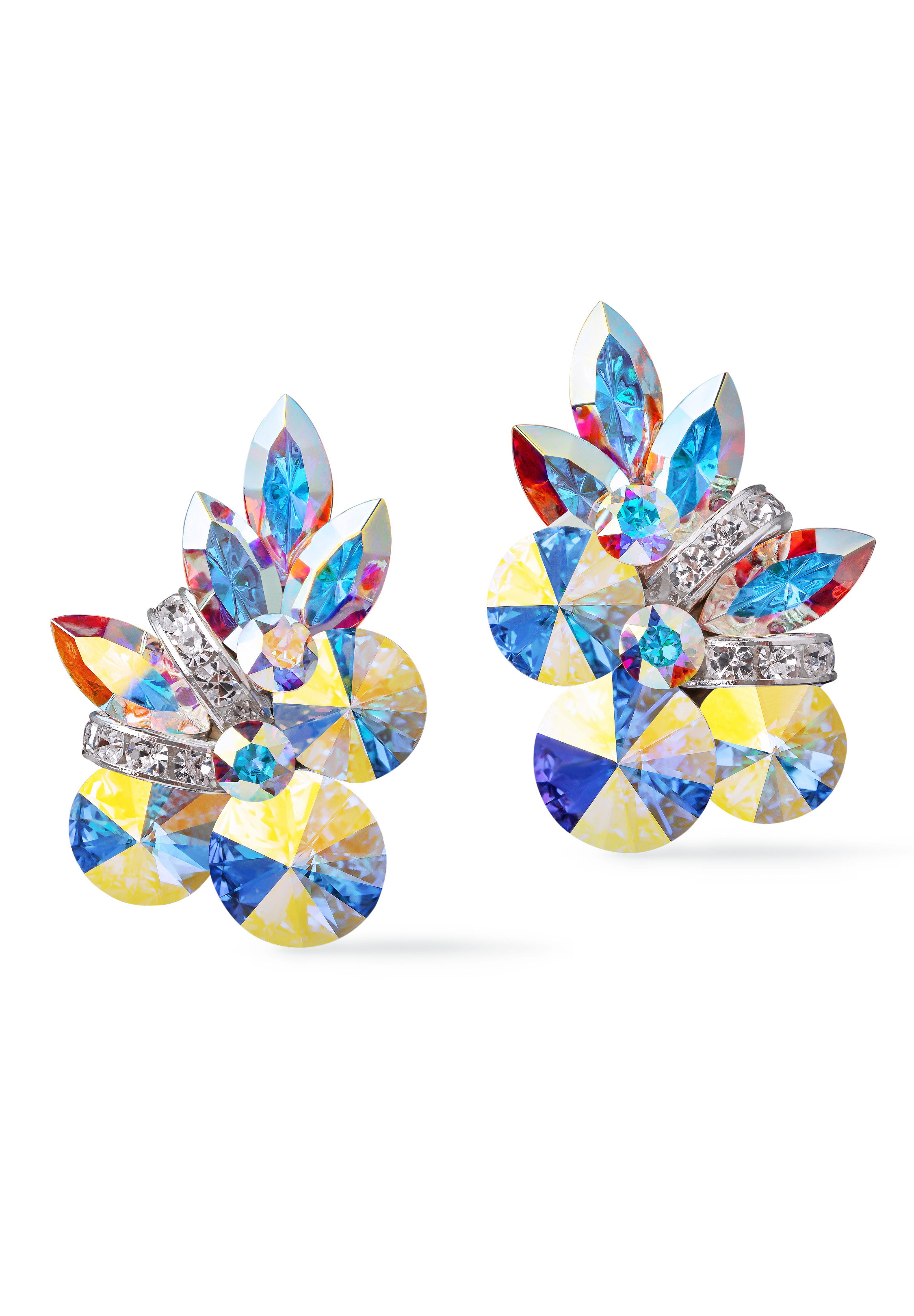 Rhinestone Earring CH02 CAB-Crystal AB