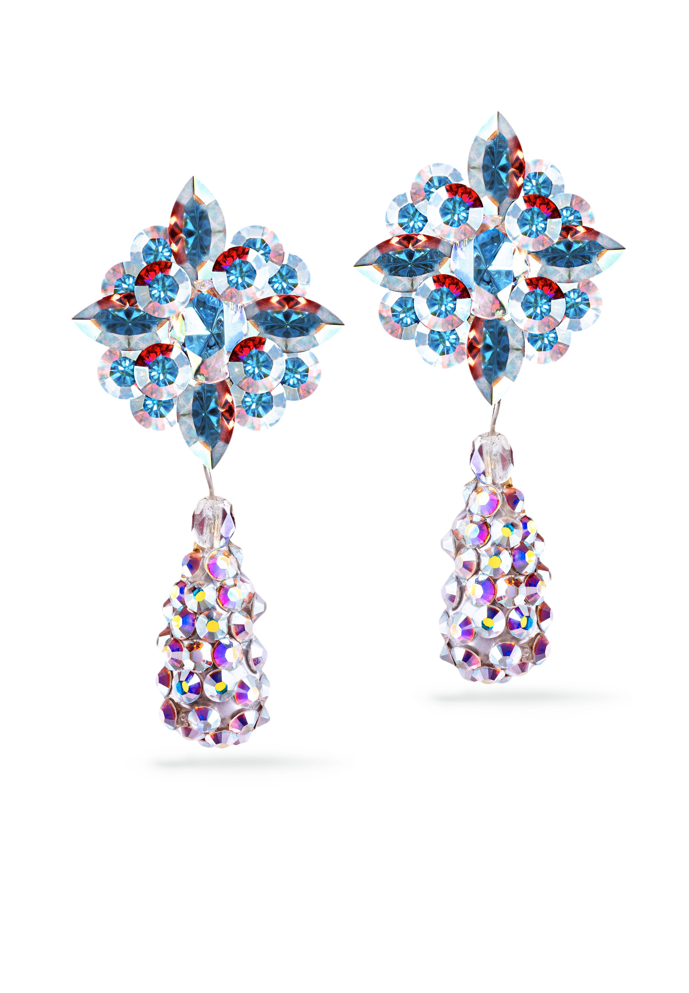 Rhinestone Earring CH21 CAB-Crystal AB