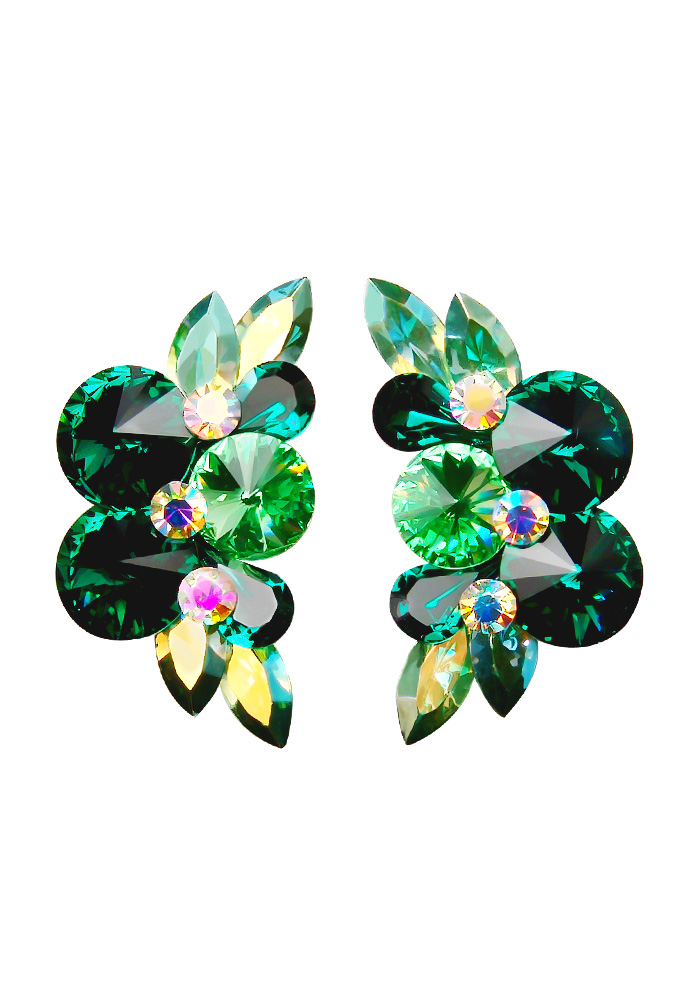 Rhinestone Earring CH22 EMPR-Emerald / Peridot