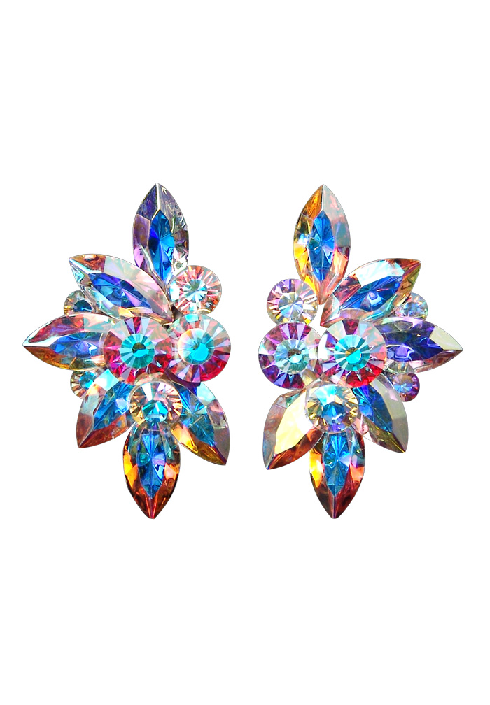 Rhinestone Earring CH31 CAB-Crystal AB