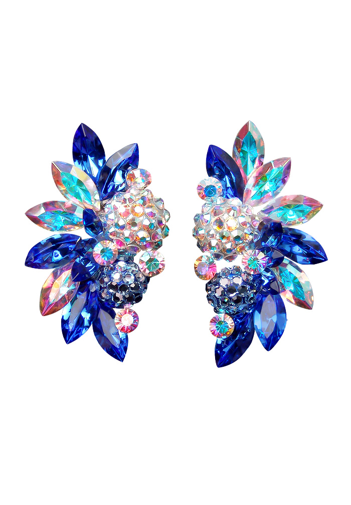 Rhinestone Earring CH60 CABSP-Crystal AB / Sapphire