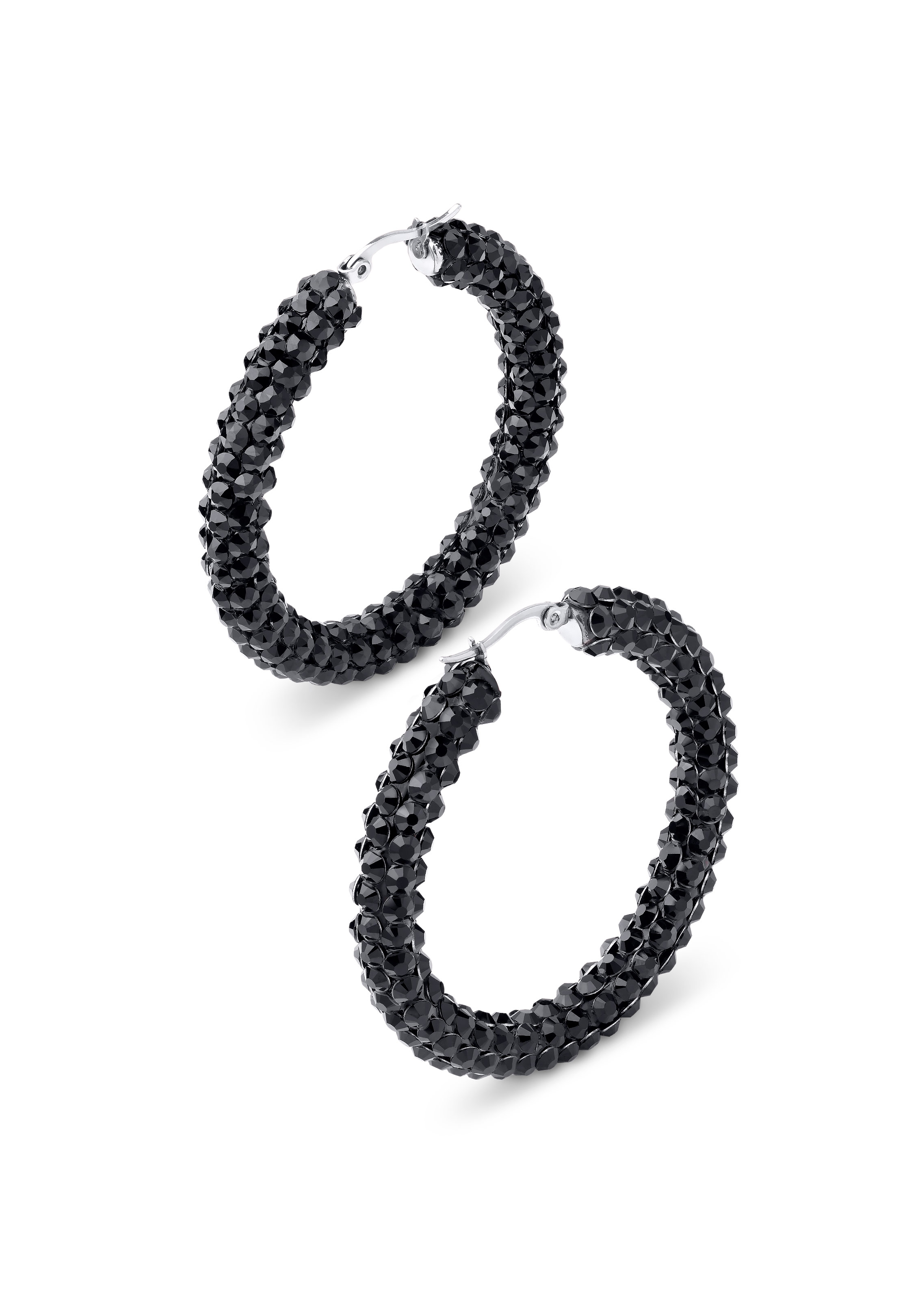 Euphoric Shine Hoop Earrings-L (2 x 2 inch)-Jet