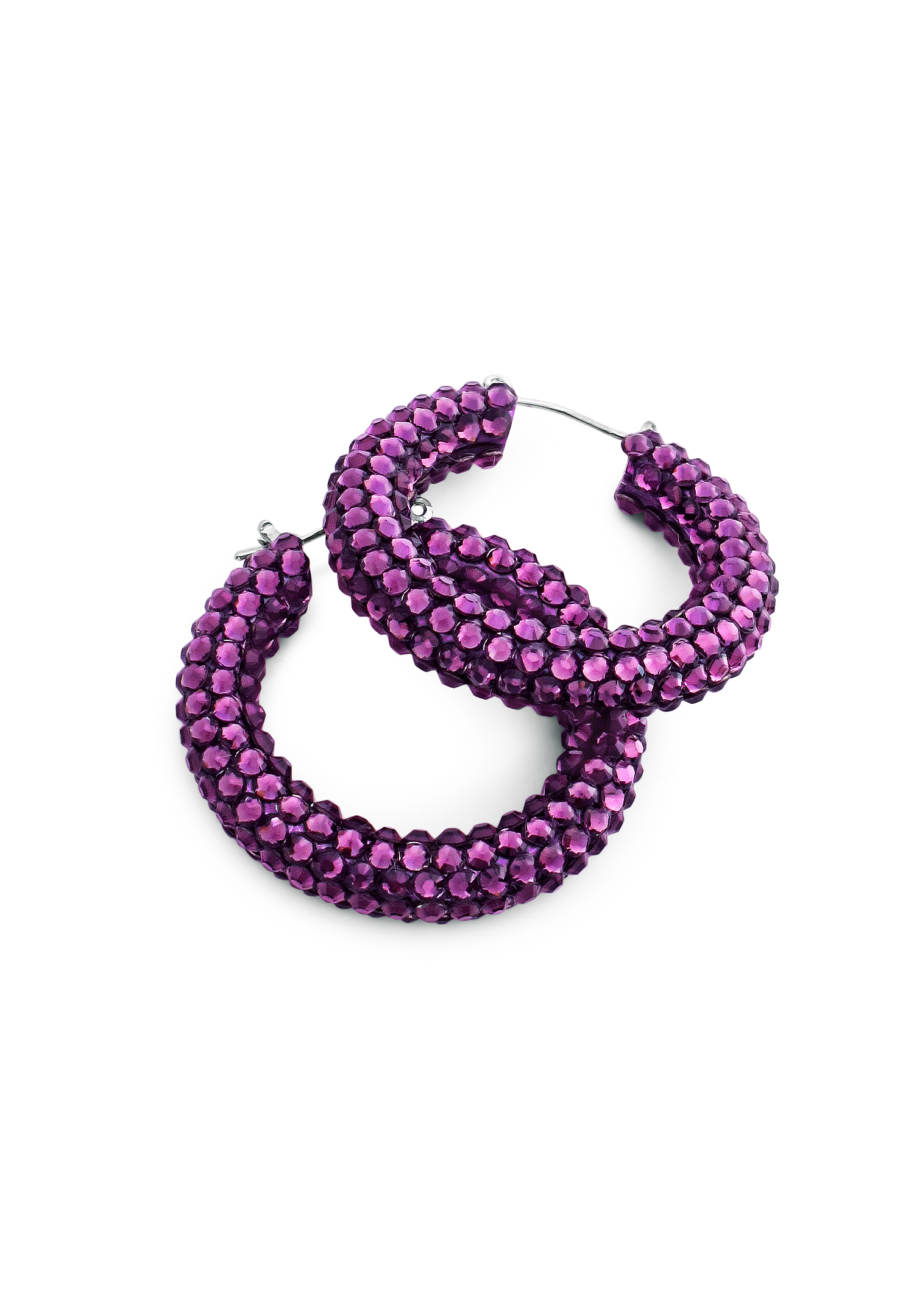 Euphoric Shine Hoop Earrings-M (1.7 x 1.7 inch)-Amethyst