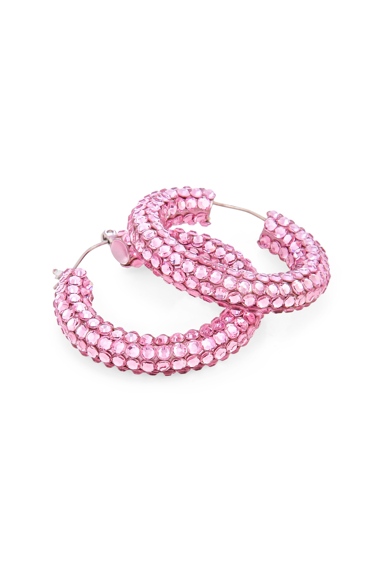 Euphoric Shine Hoop Earrings-M (1.7 x 1.7 inch)-Light Rose