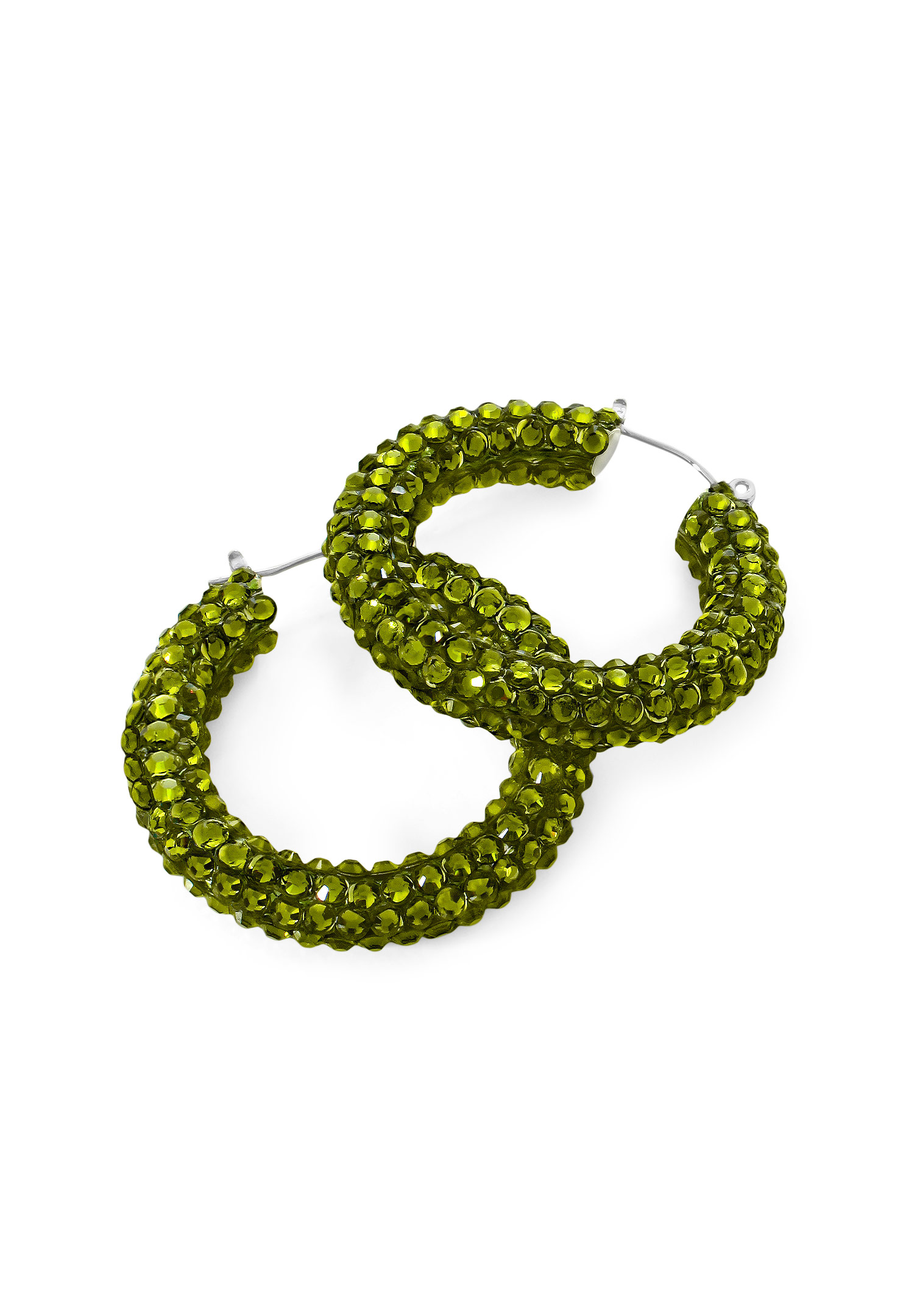 Euphoric Shine Hoop Earrings-M (1.7 x 1.7 inch)-Olivine