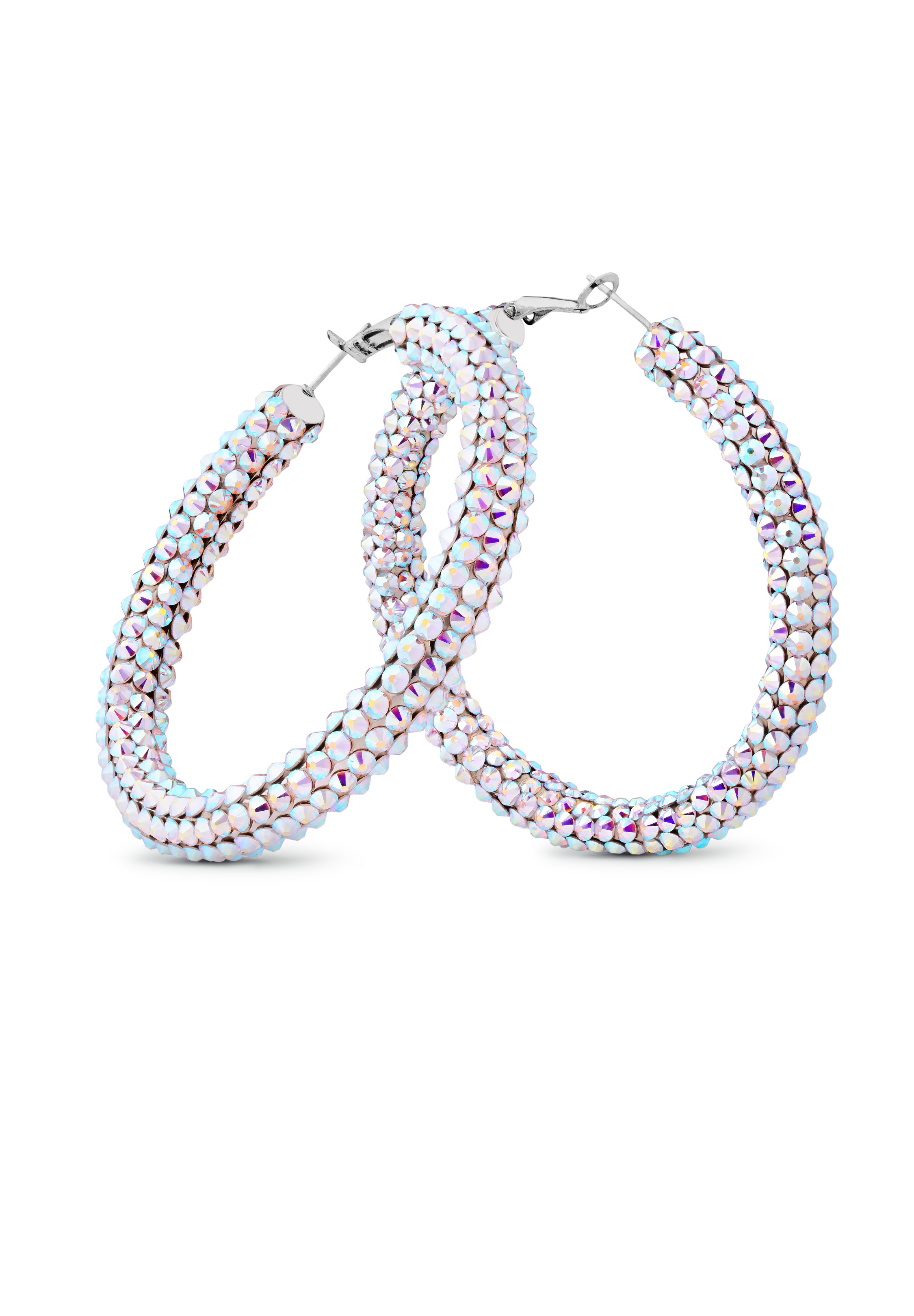 Euphoric Shine Hoop Earrings-XL (2.5 X 2.5 inch)-Crystal AB