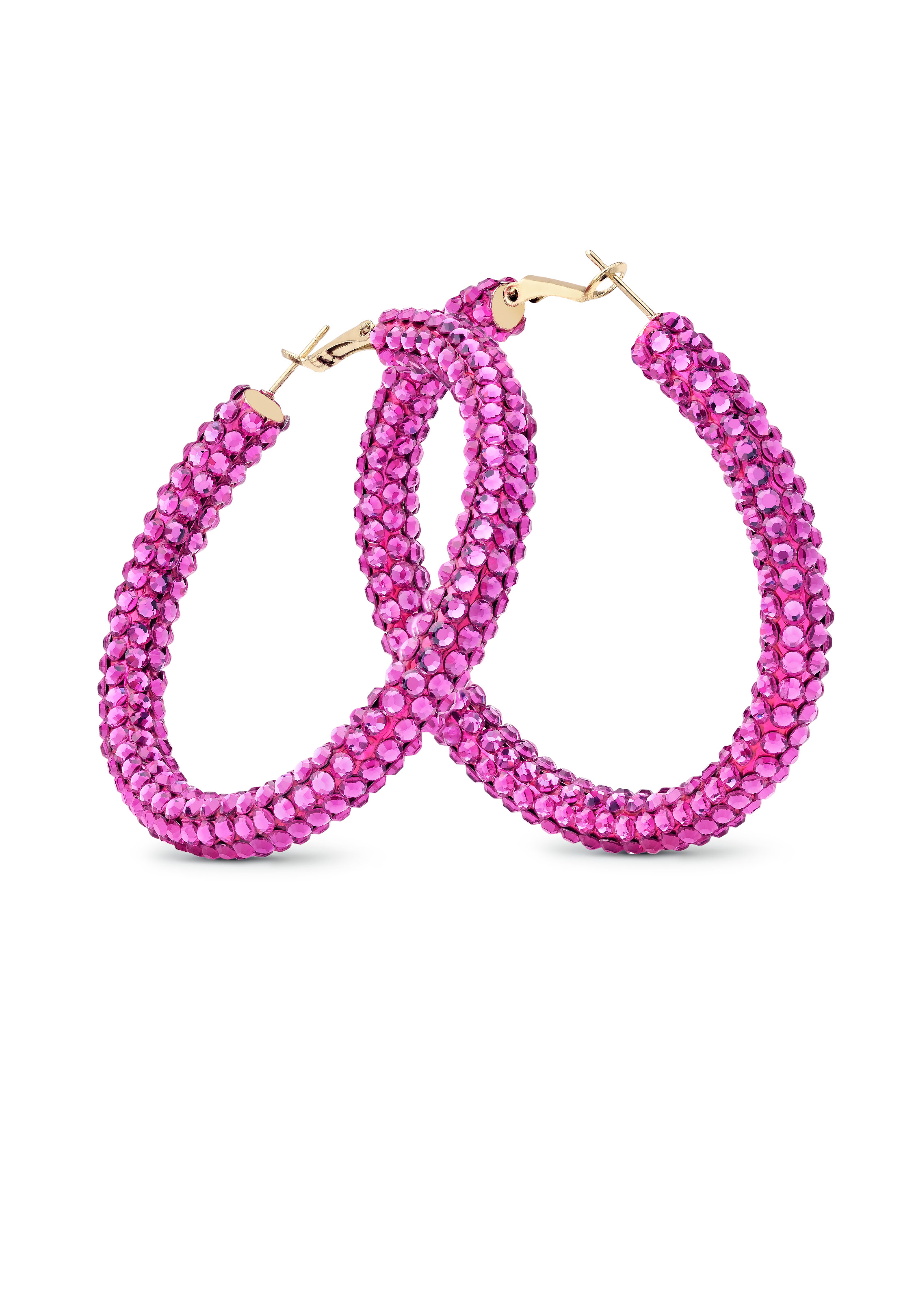 Euphoric Shine Hoop Earrings-XL (2.5 X 2.5 inch)-Fuchsia
