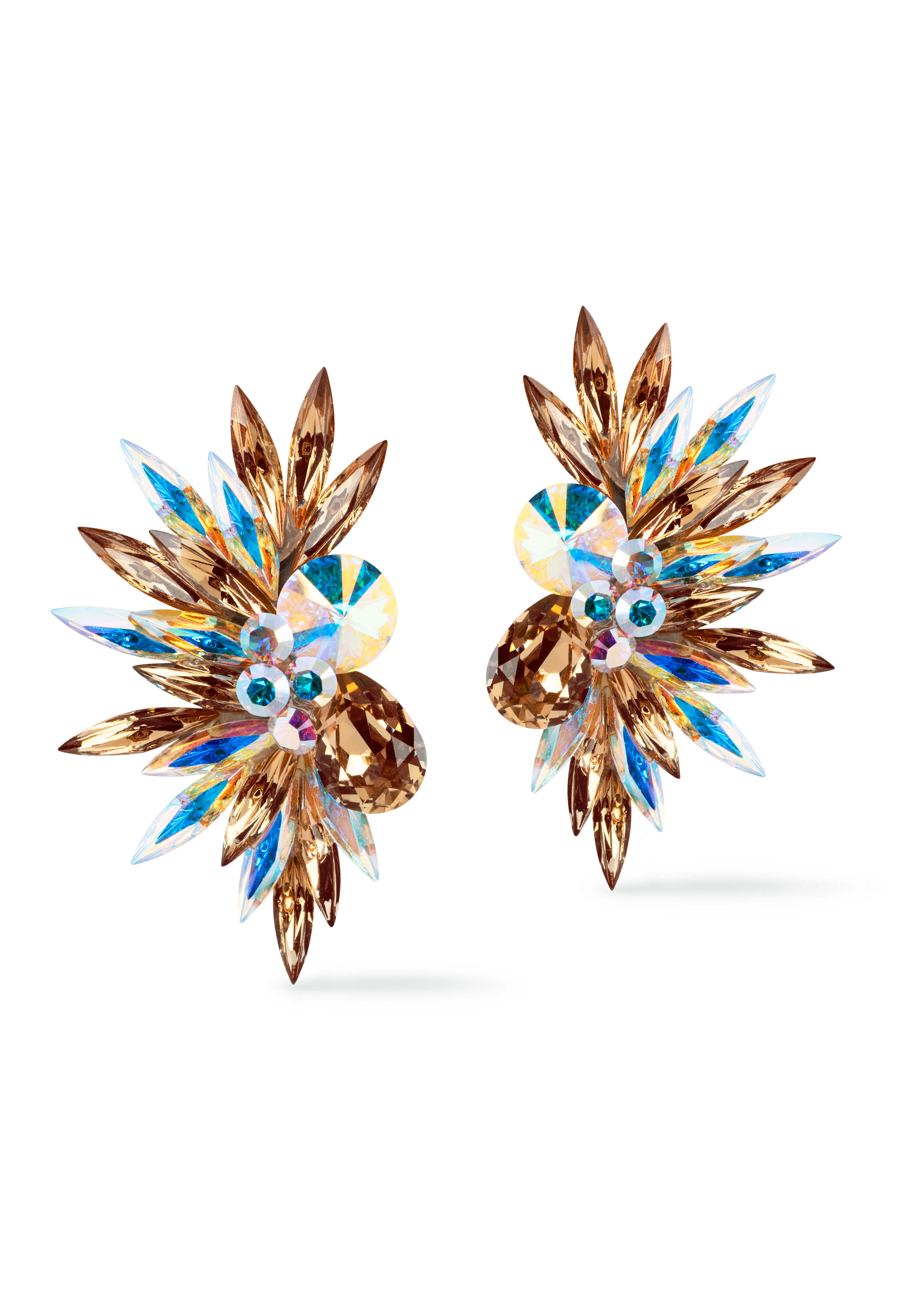 Rhinestone Earring 204126 LCTCAB-Light Colorado Topaz / Crystal AB