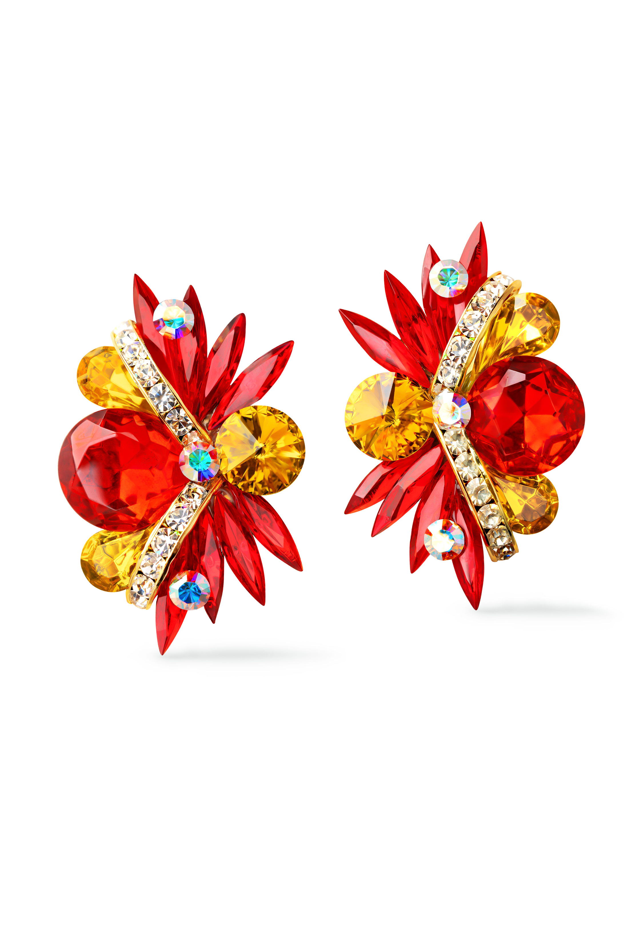 Rhinestone Earring 2067 LSTP-Light Siam / Topaz