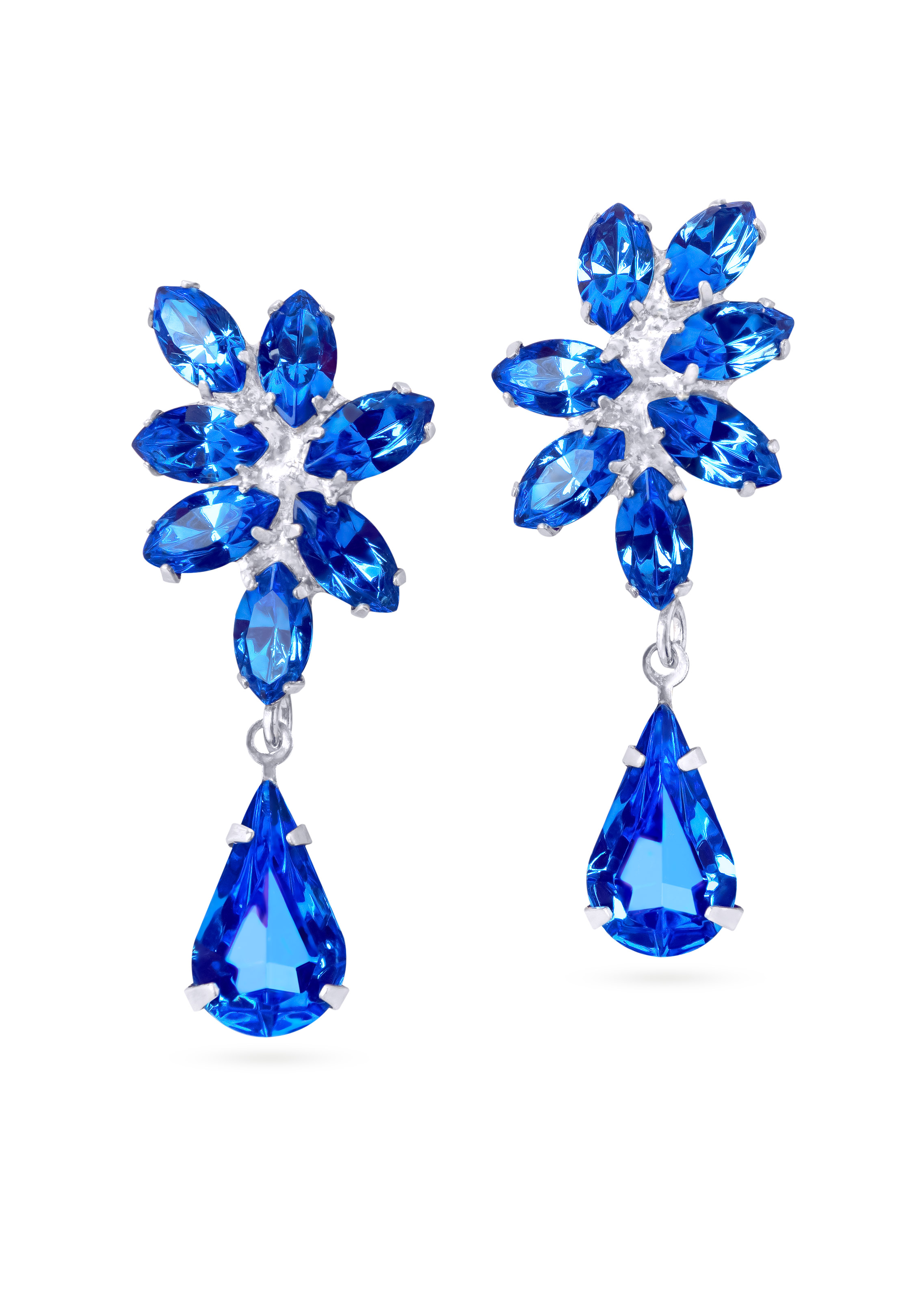 Rhinestone Earring 880281 SP-Sapphire