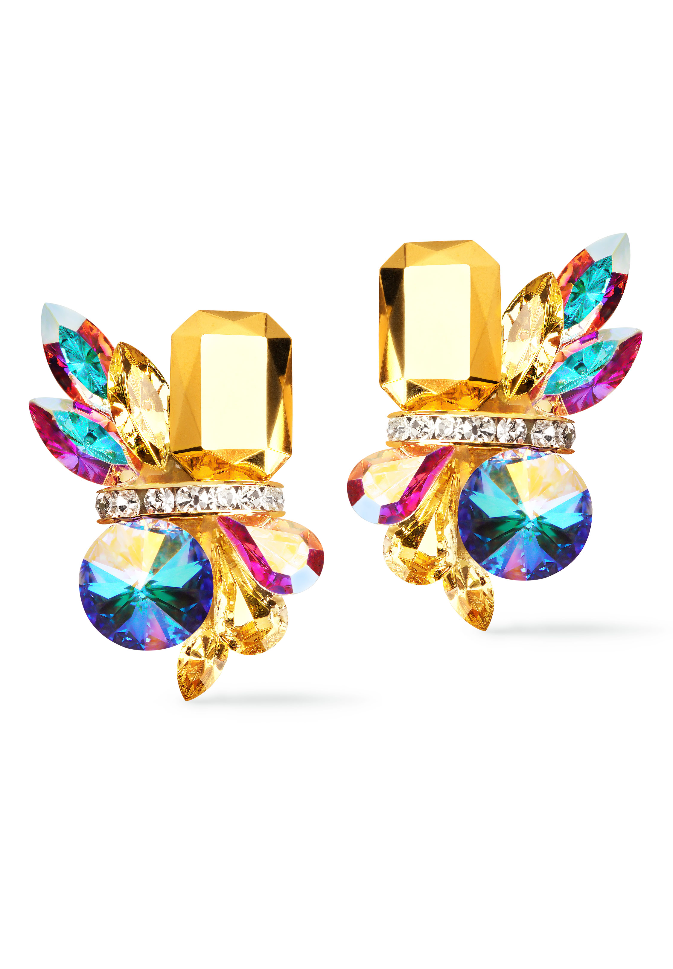 Rhinestone Earring 2124 ARJQCAB-Aurum/Jonquil/Crystal AB
