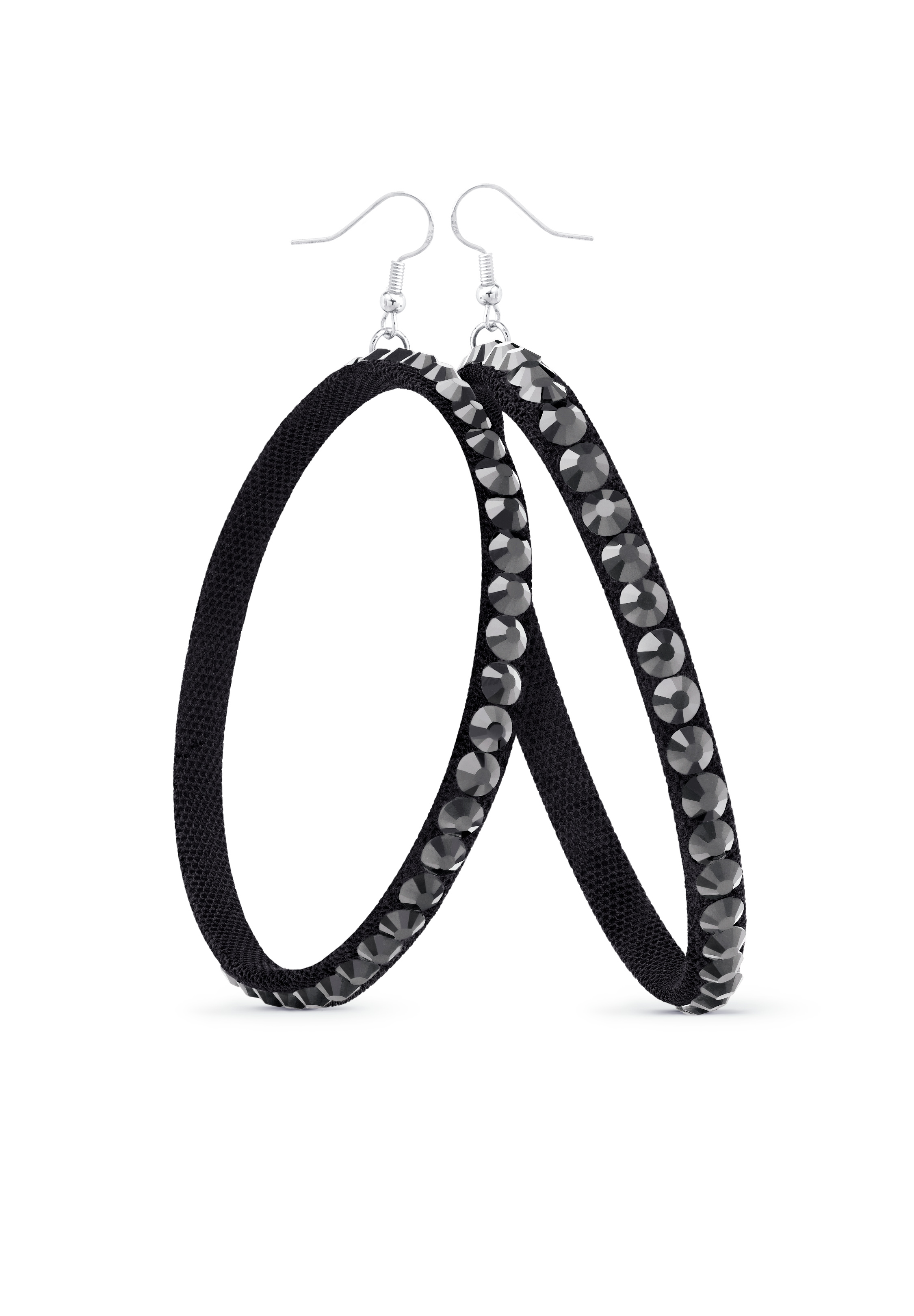 Soft Hoop Earring-Jet Hematite
