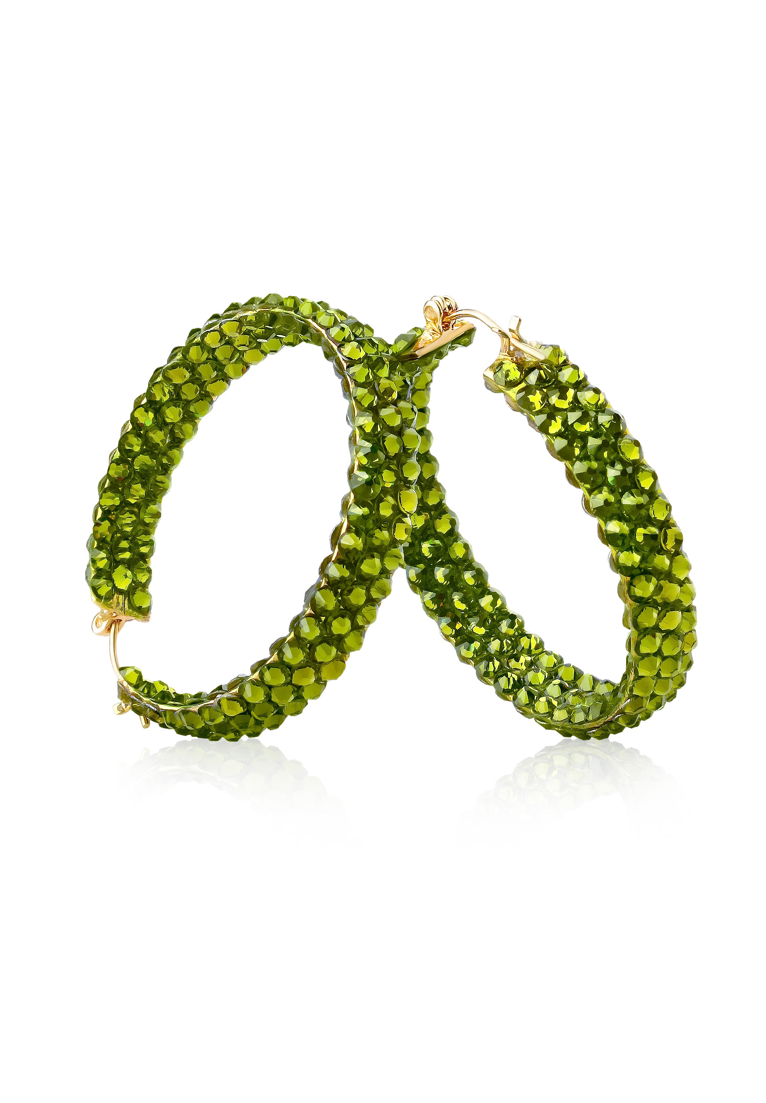 Triple Sparkle Earrings-M (1.5 x 1.5 inch)-Olivine