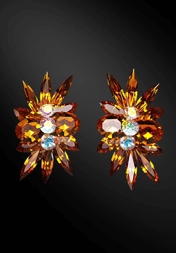 Zdenka Arko Topaz Rhinestone Earrings UH04001-109-Topaz