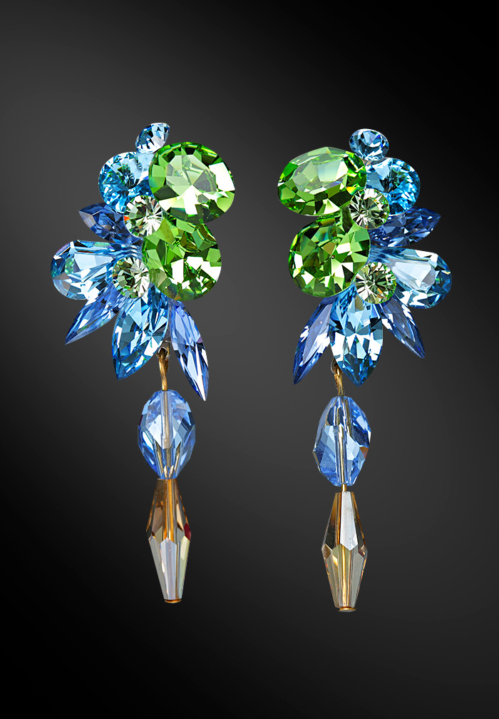 Zdenka Akro Rhinestone Earring UH07002-161-Light Sapphire