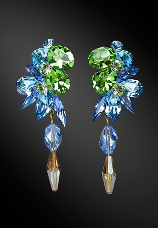 Zdenka Akro Rhinestone Earring UH07002-161-Light Sapphire