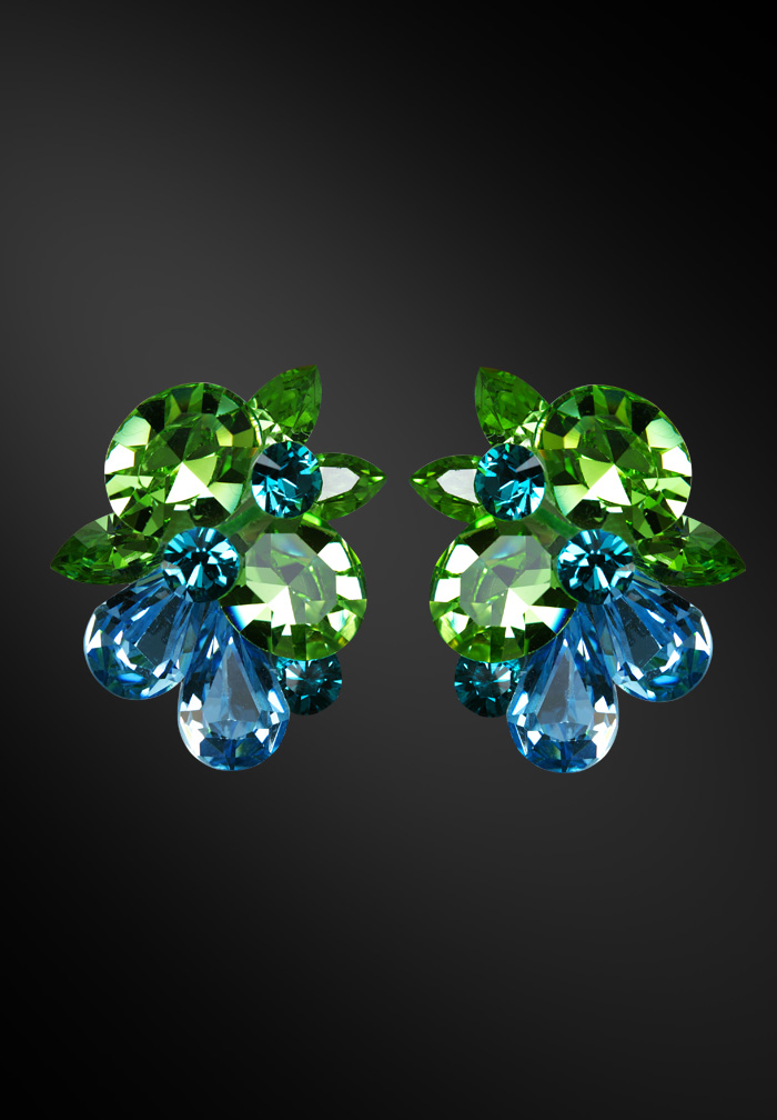 Zdenka Arko Peridot & Aquamarine Crystallized Earrings UH09003-81-Peridot