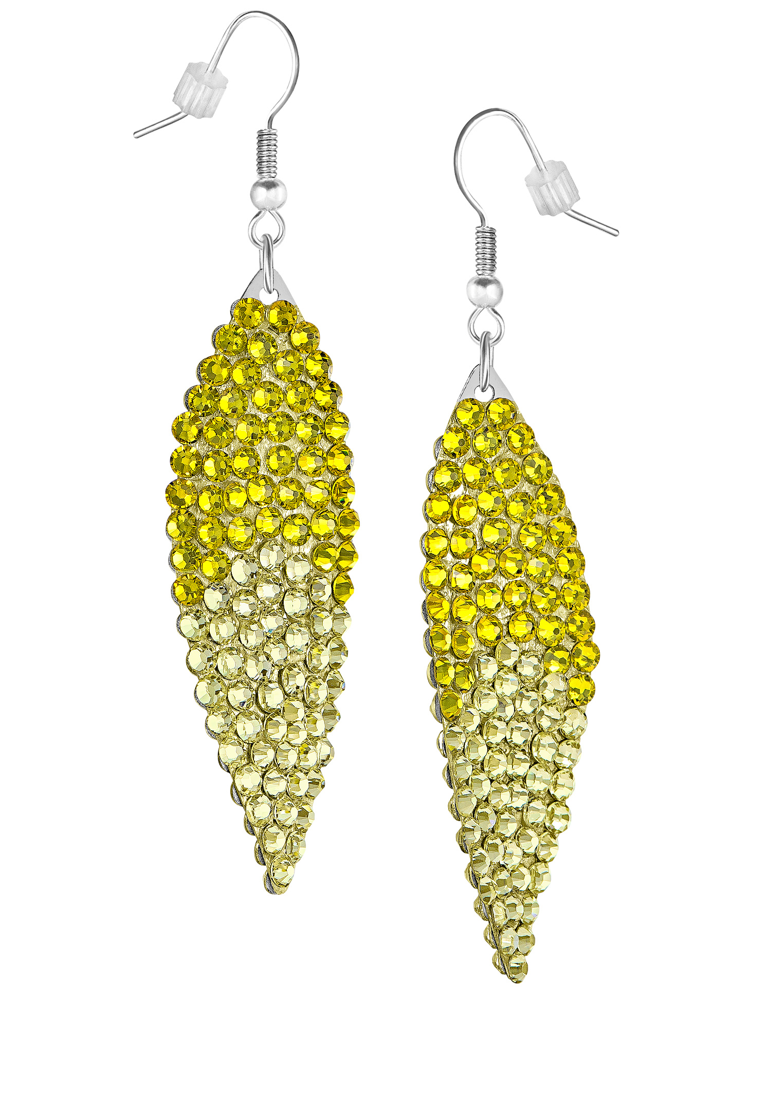 Zerlina Swarovski Rhinestone Leaf Drop Earrings Citrine/Jonquil ZY203-Citrine & Jonquil