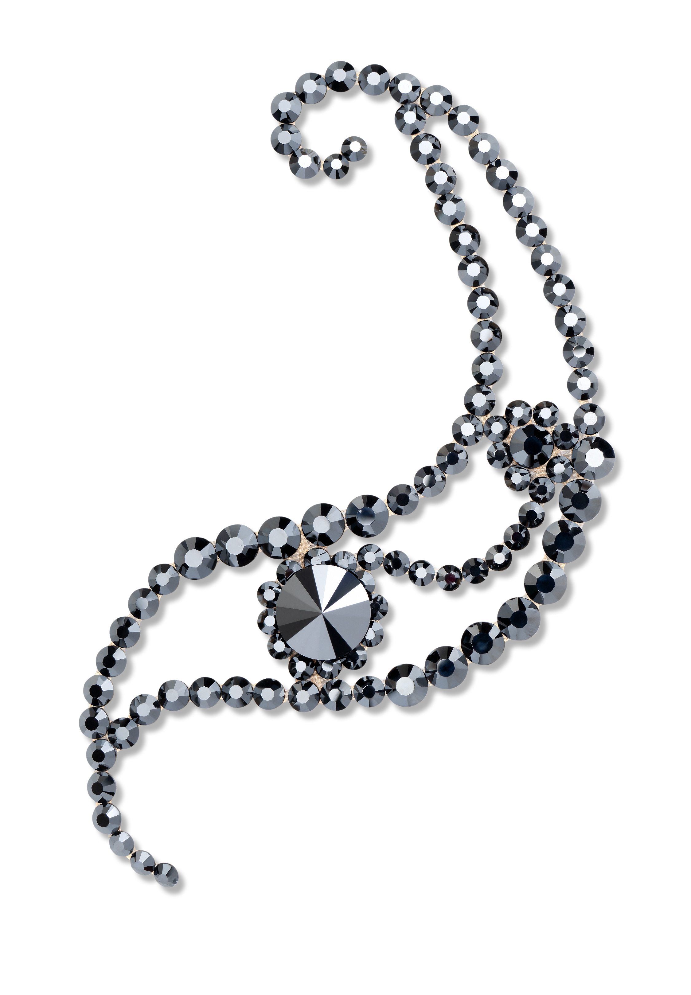 Verona Rhinestone Hairpiece HP-305-1-Jet Hematite