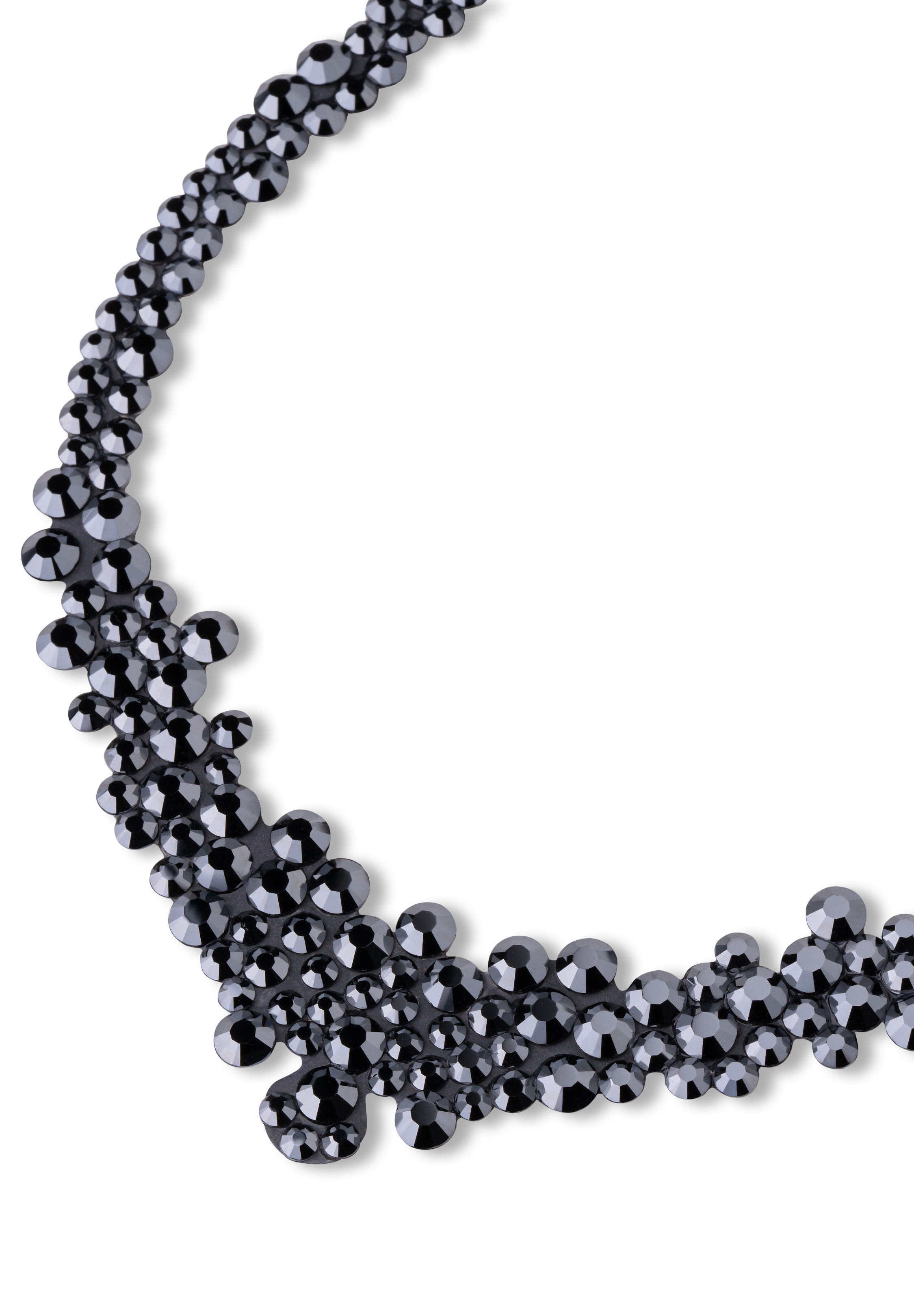 Serena Crystal Necklace NK-903-3-Jet Hematite