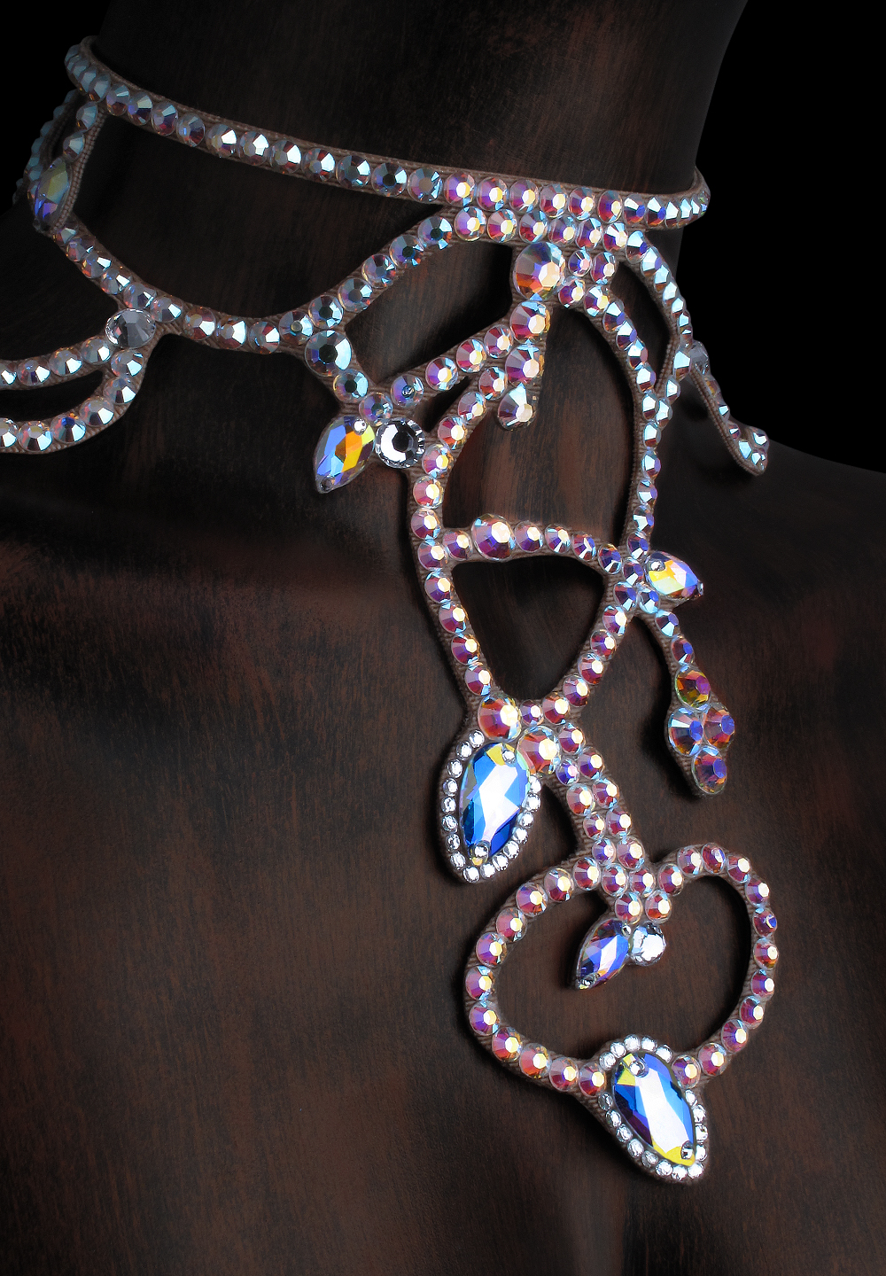 Serena Rhinestone Choker CK-509-Crystal AB