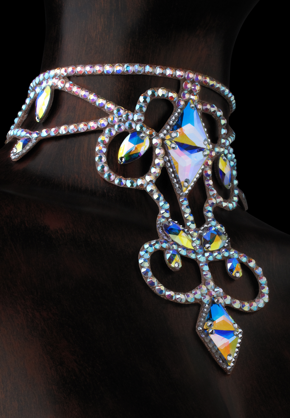 Serena Rhinestone Choker CK-510-Crystal AB