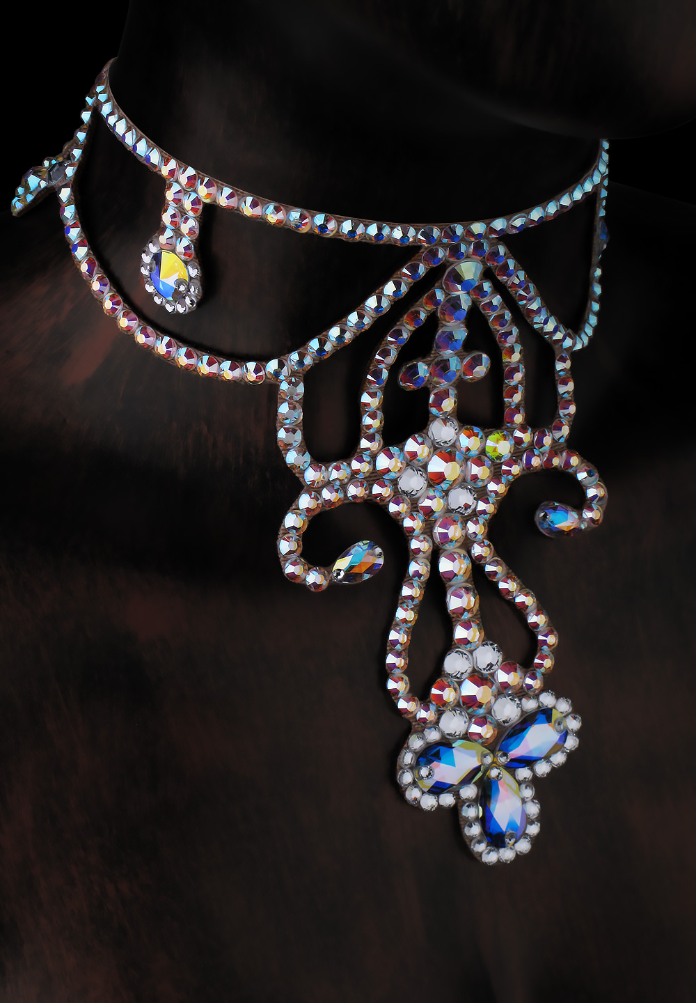 Serena Rhinestone Choker CK-517-Crystal AB