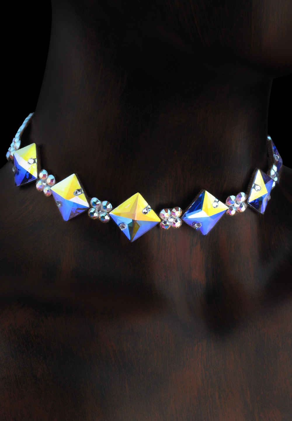 Serena Rhinestone Choker CK-541-Crystal AB