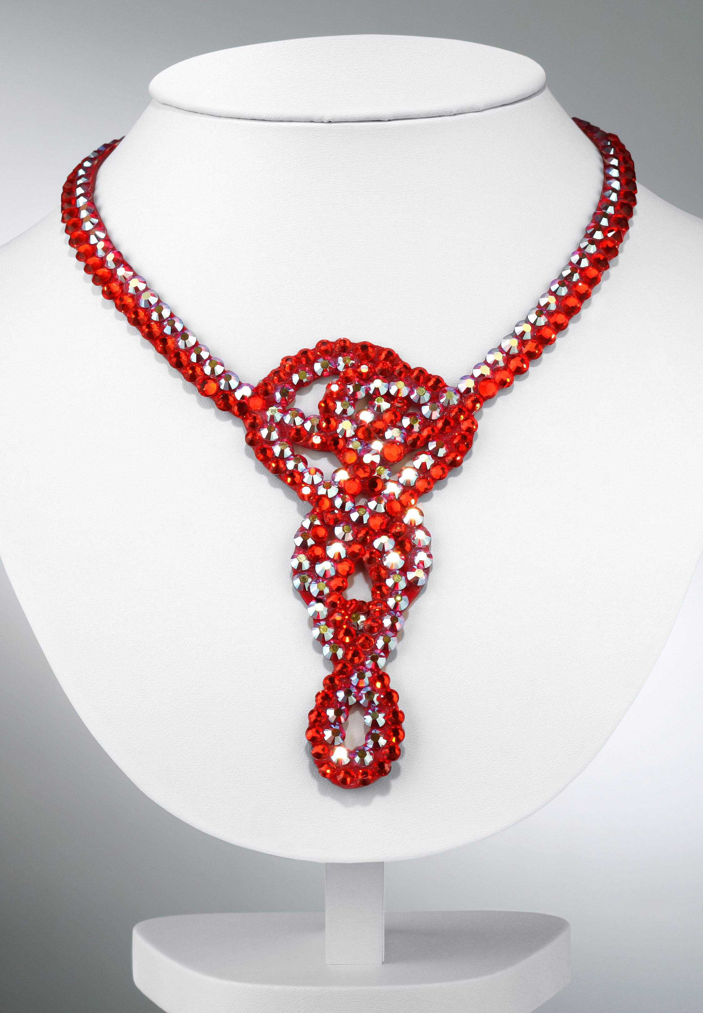 Zdenka Arko Light Siam & Crystal AB Rhinestone Dance Necklace NC11007-06-Light Siam / Crystal AB 