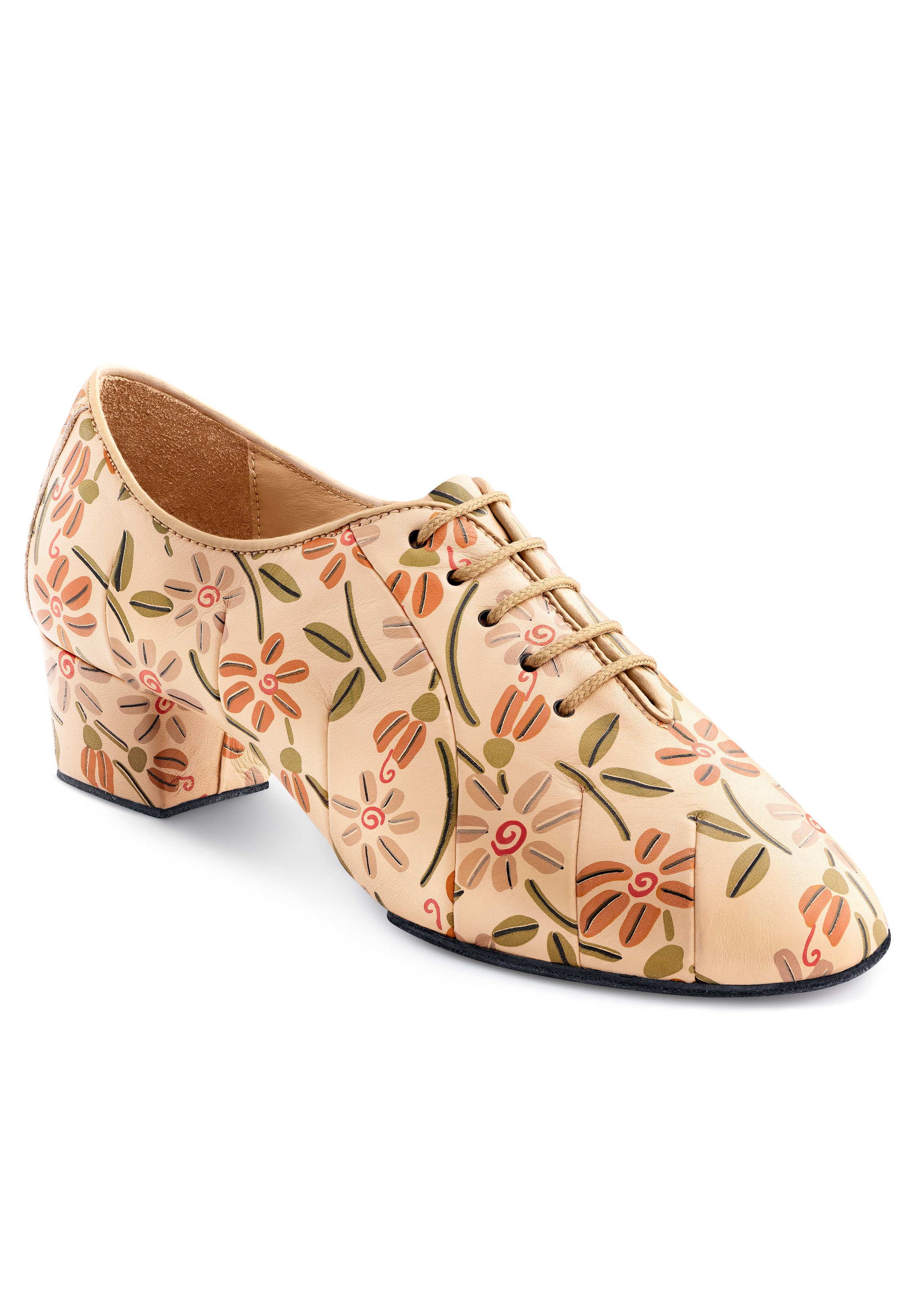 2HB Women Flower Print Practice Shoes 71904 SF-Beige Flower Print