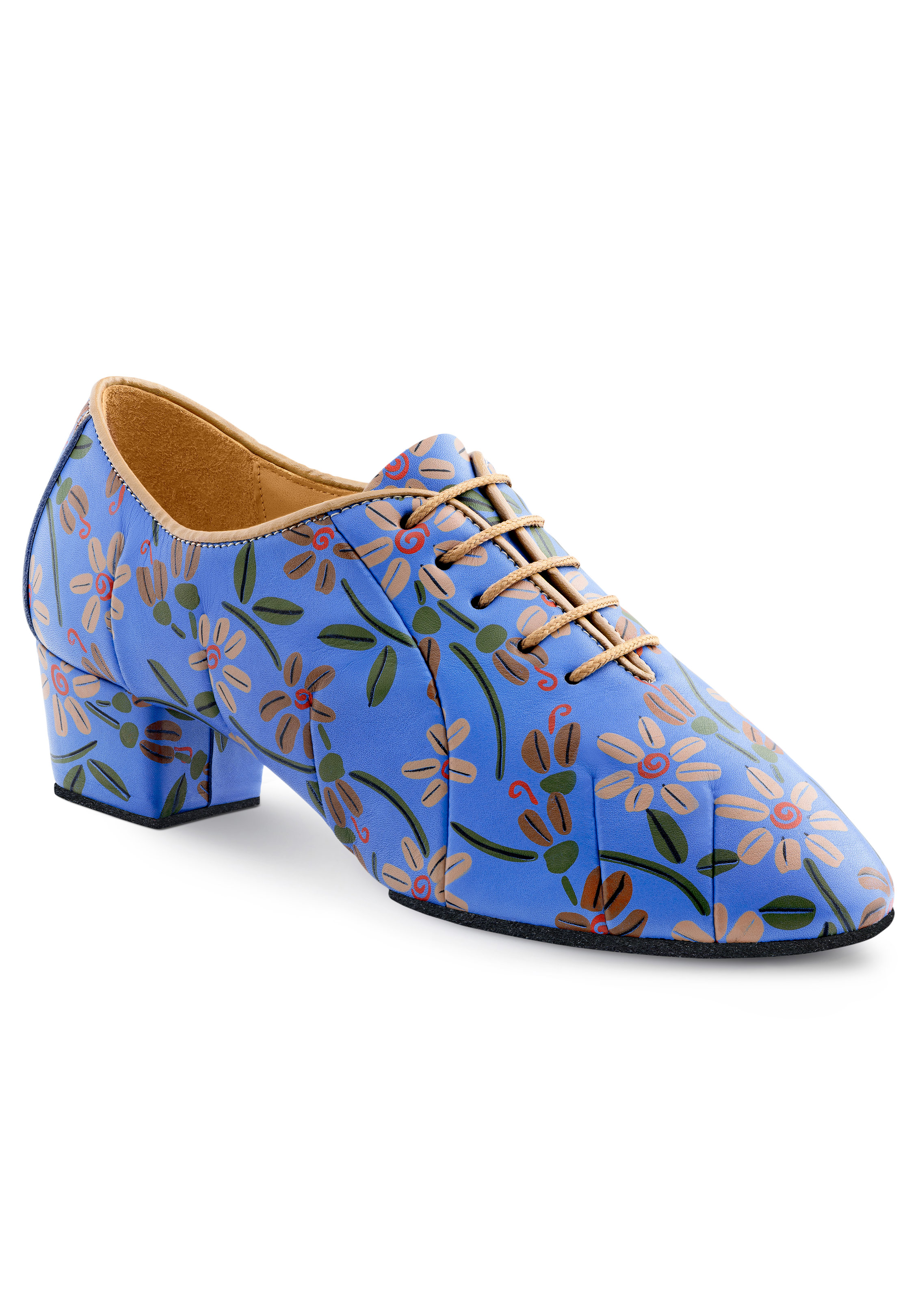 2HB Women Flower Print Practice Shoes 71904 SF-Bright Blue Flower Print