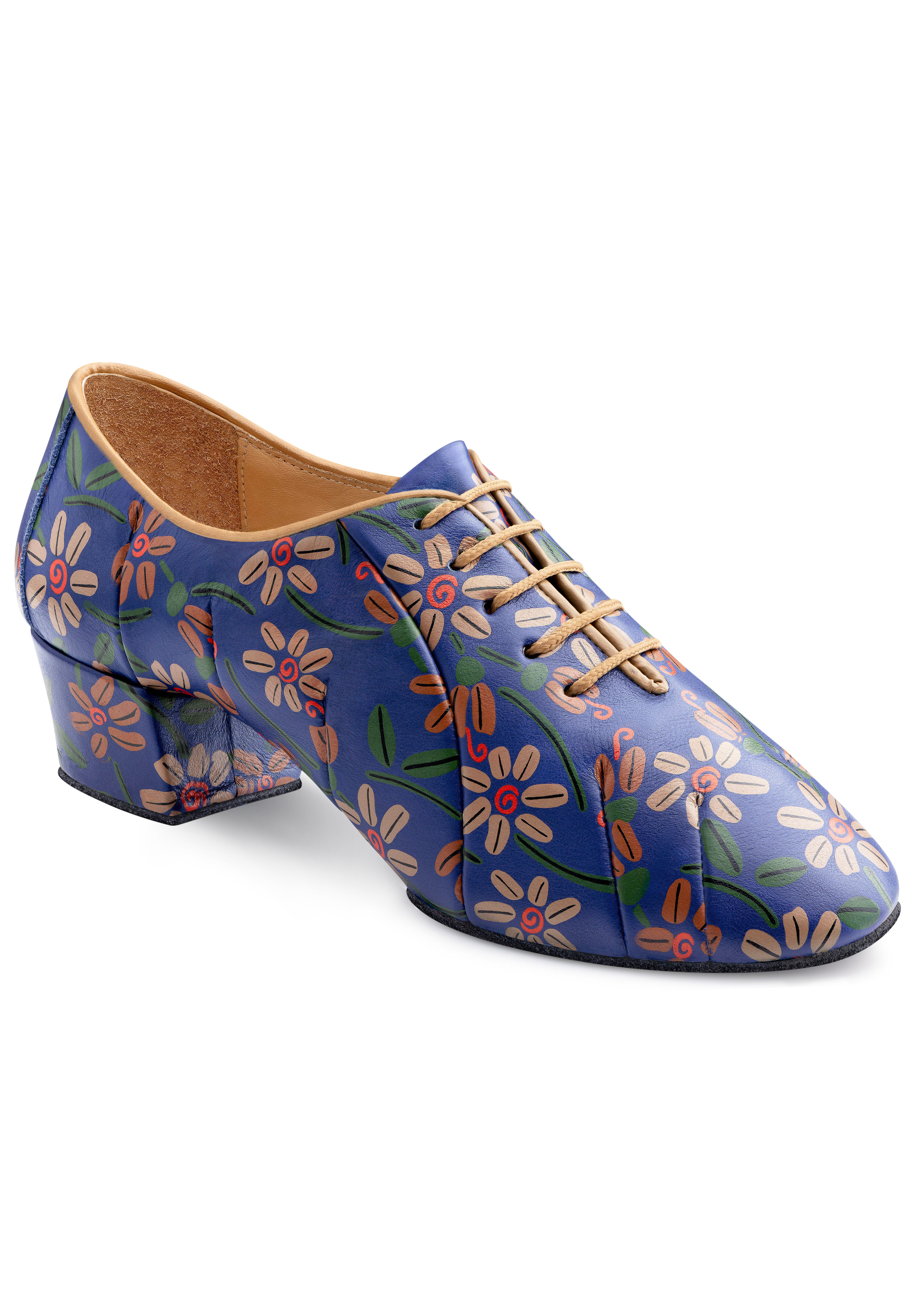 2HB Women Flower Print Practice Shoes 71904 SF-Deep Blue Flower Print