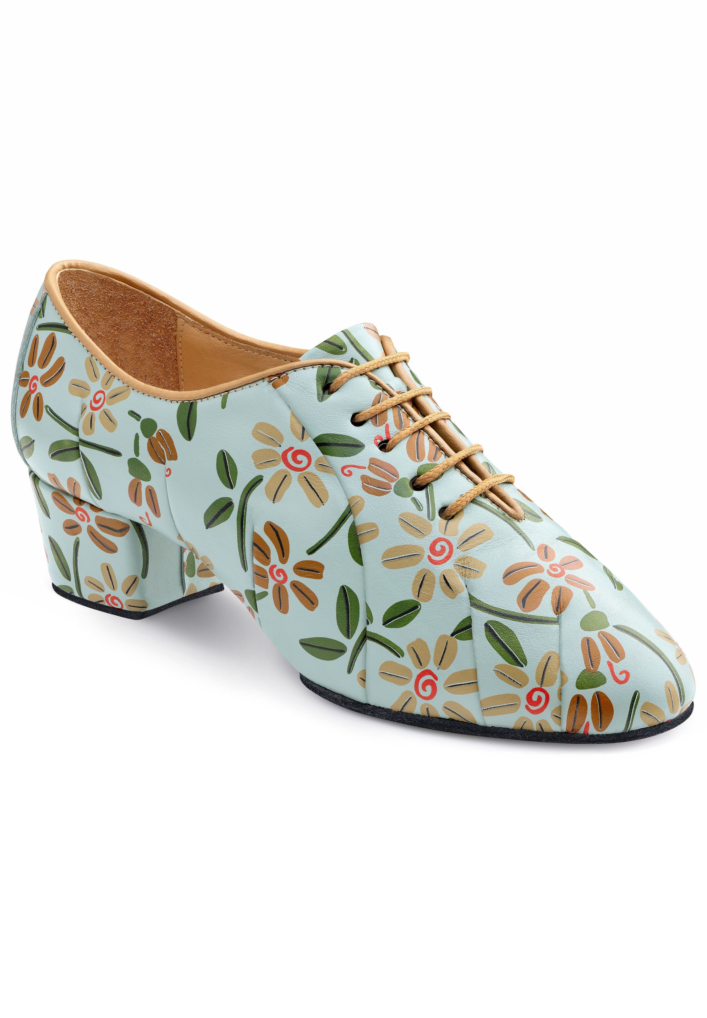 2HB Women Flower Print Practice Shoes 71904 SF-Light Blue Flower Print