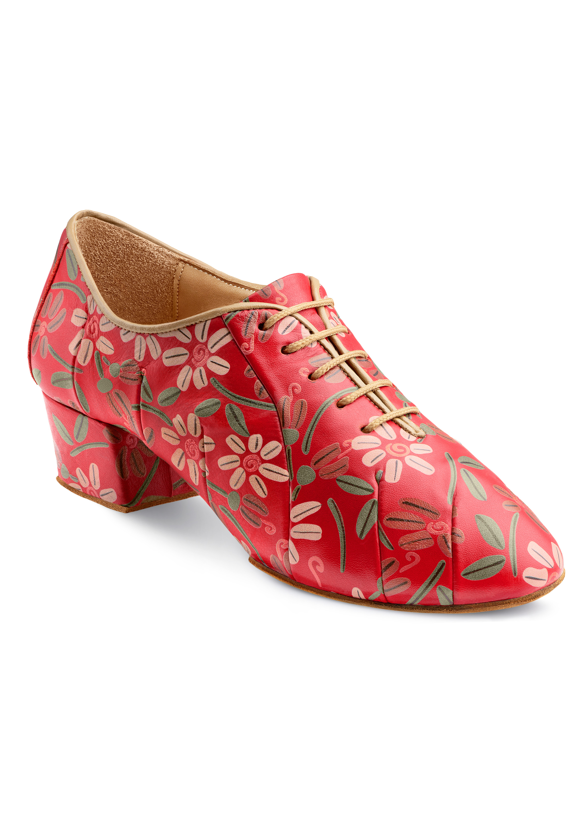 2HB Women Flower Print Practice Shoes 71904 SF-Red Flower Print
