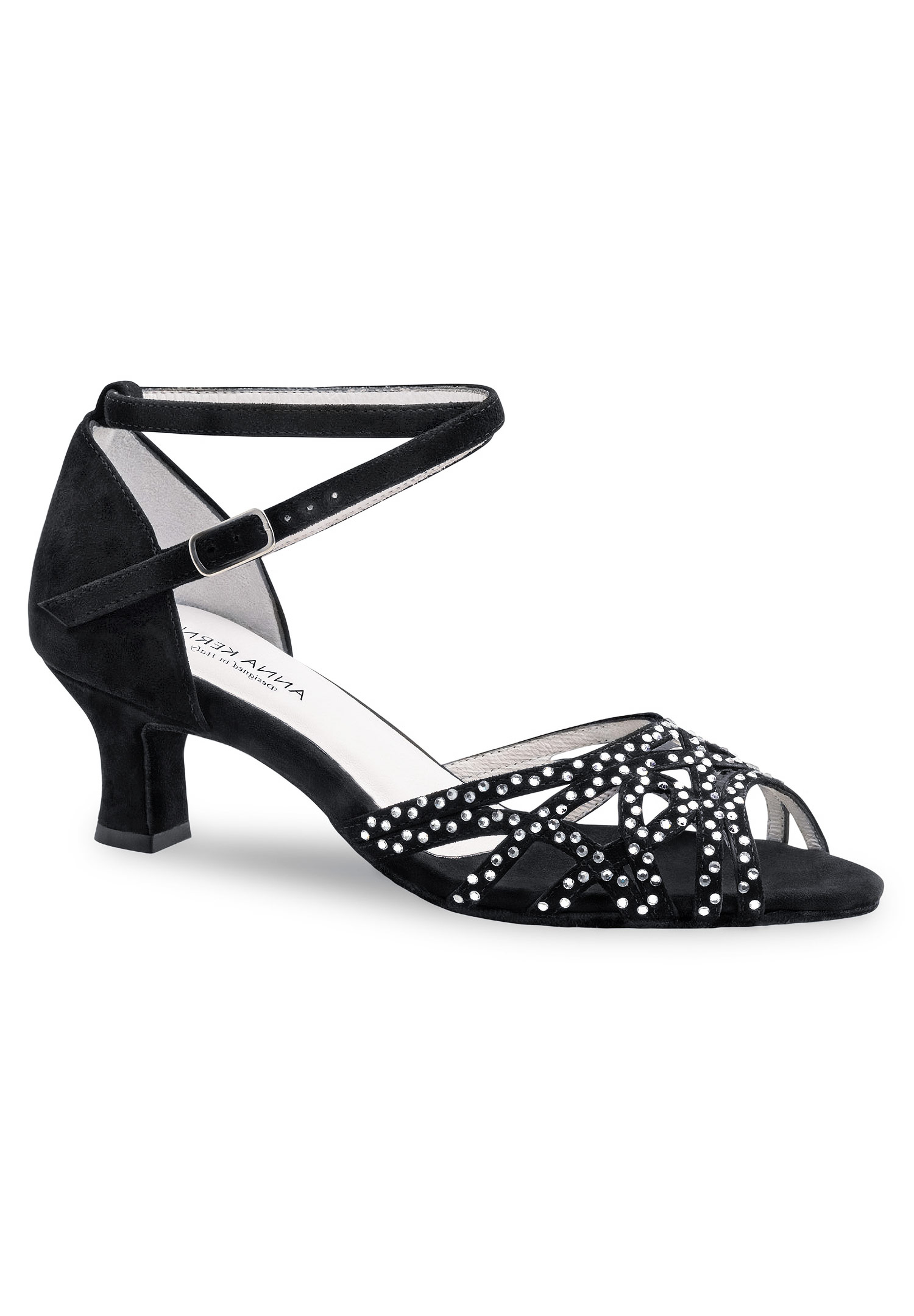 Anna Kern Clemence 960-50 Ladies Socila Shoes-Black Suede