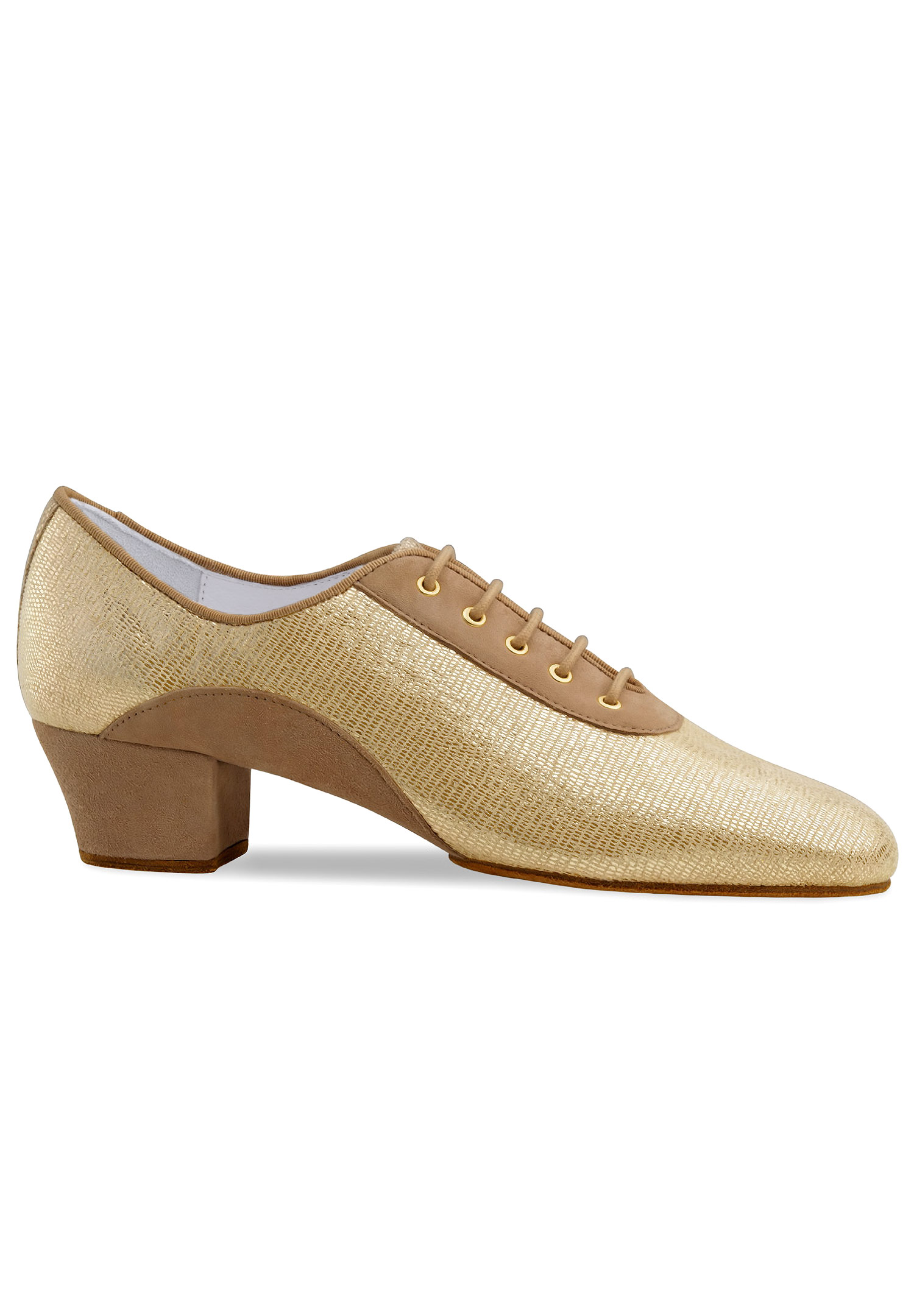 Anna Kern Brienne Ladies Practice Shoes-Suede Beige/Print Gold