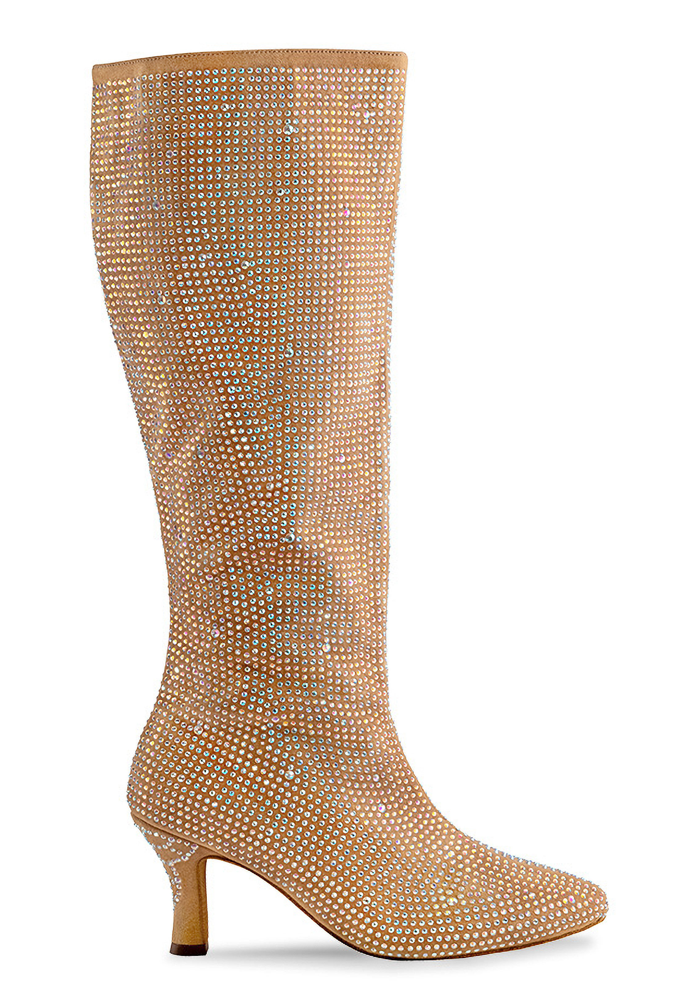 Anna Kern Soleil Ladies Dance Boots-Beige Microfiber
