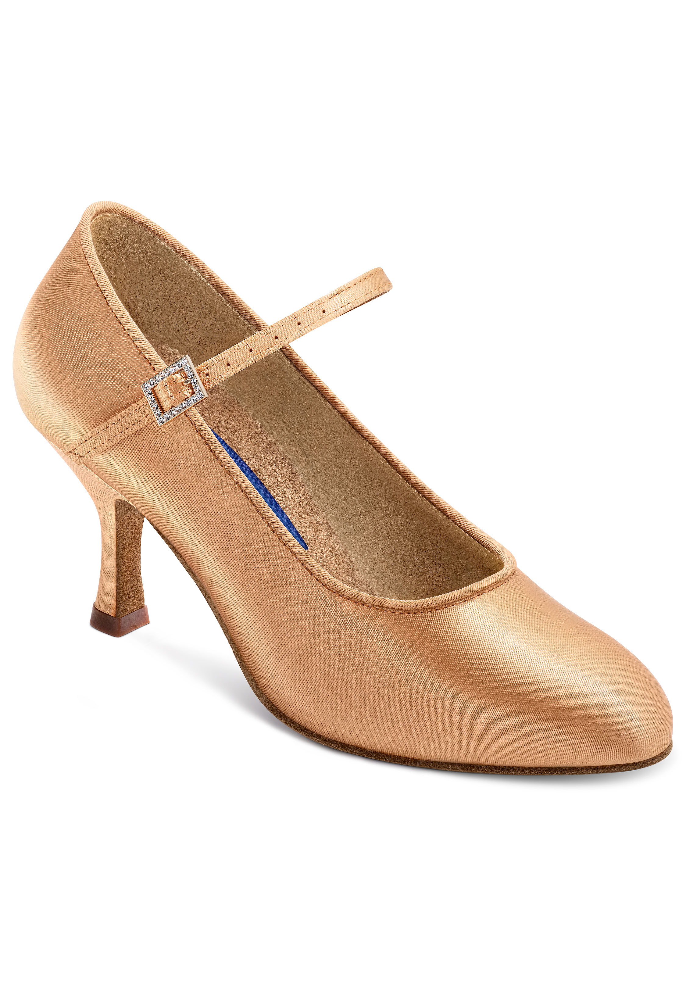 Dance America Brooklyn Ballroom Dance Shoes-Light Tan Satin
