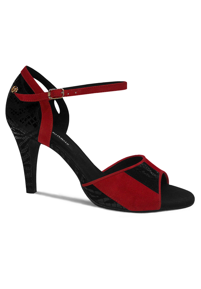 Dance Naturals Art. 84 Multicolor-Black Suede Print / Red Suede