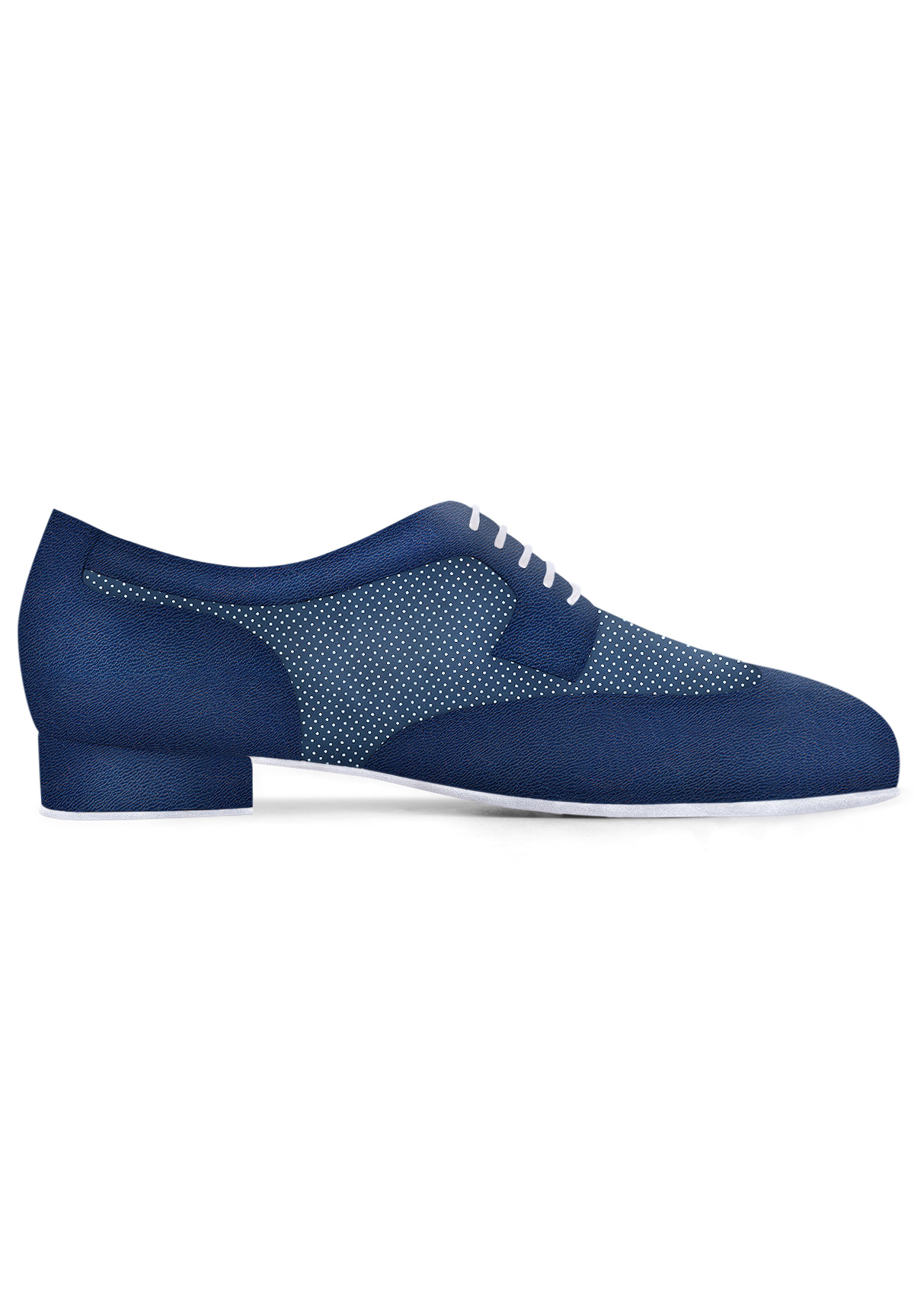 Dance Naturals Castello Art. 125-Blue Leather/Blue&White Dots