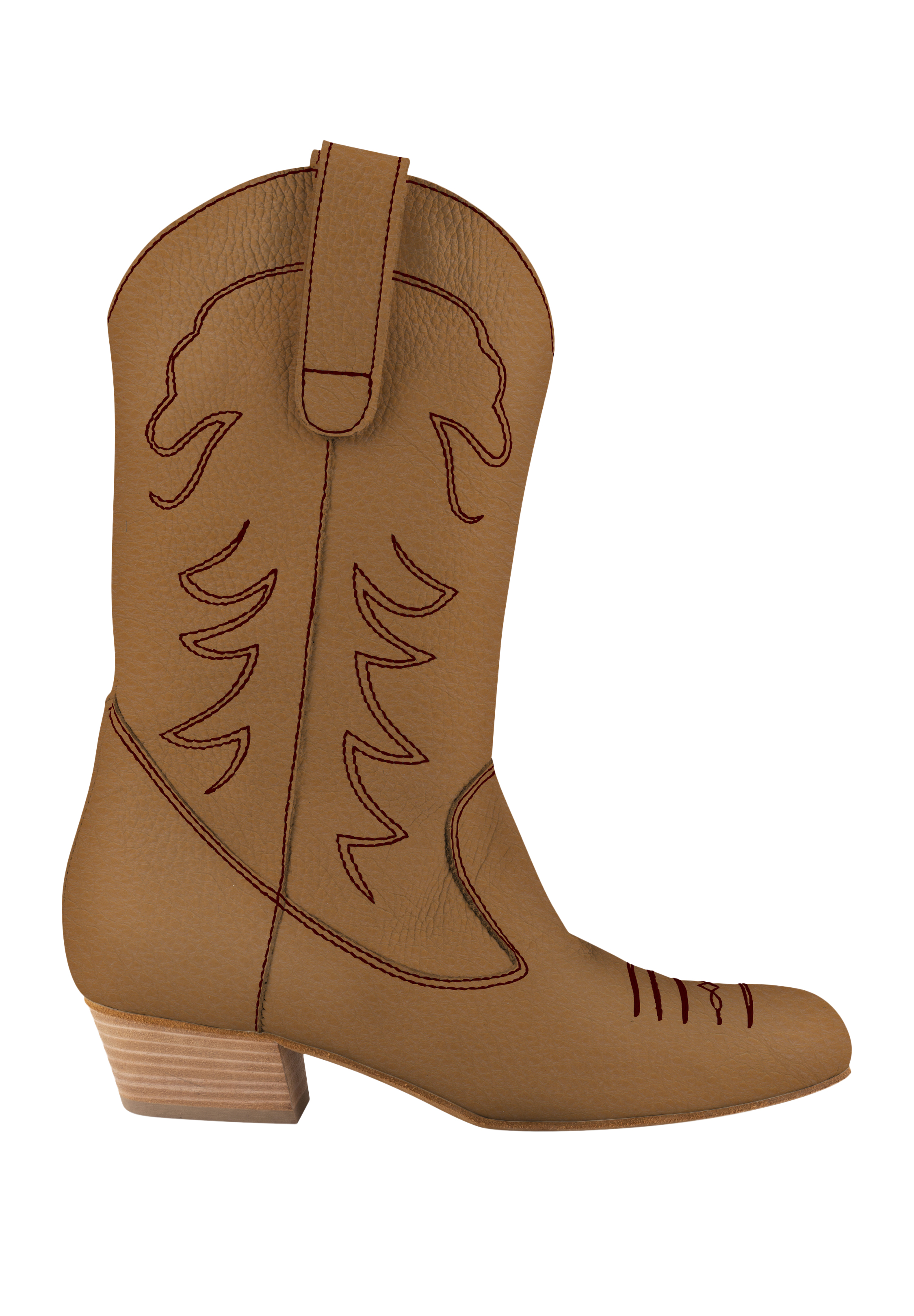 Dance Naturals Pulcinella Art. 008-Drummed Calf Beige Leather/Burgundy Stitching