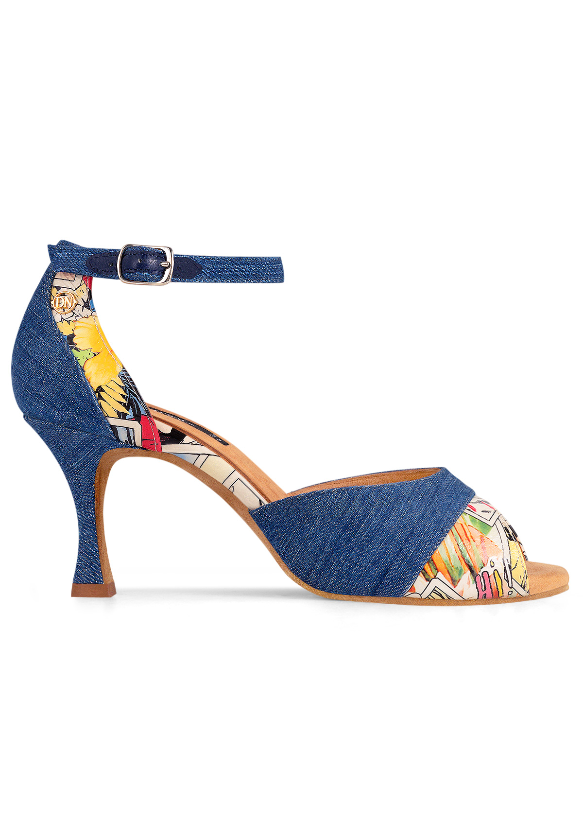 Dance Naturals Poveglia Art. 63-Denim Fabric/Comics Print Leather